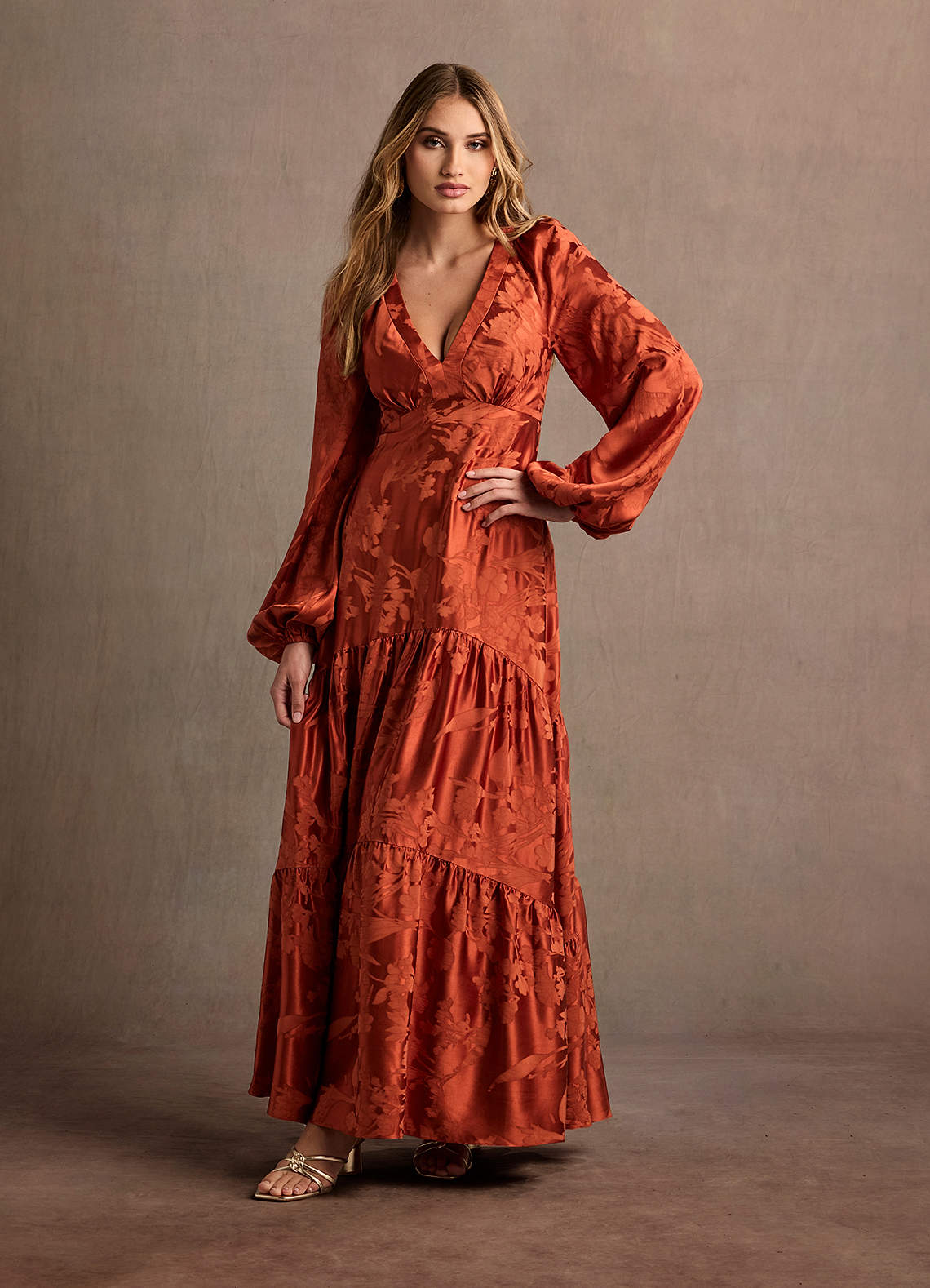 Melissa Rust Long Sleeve Maxi Dress image1