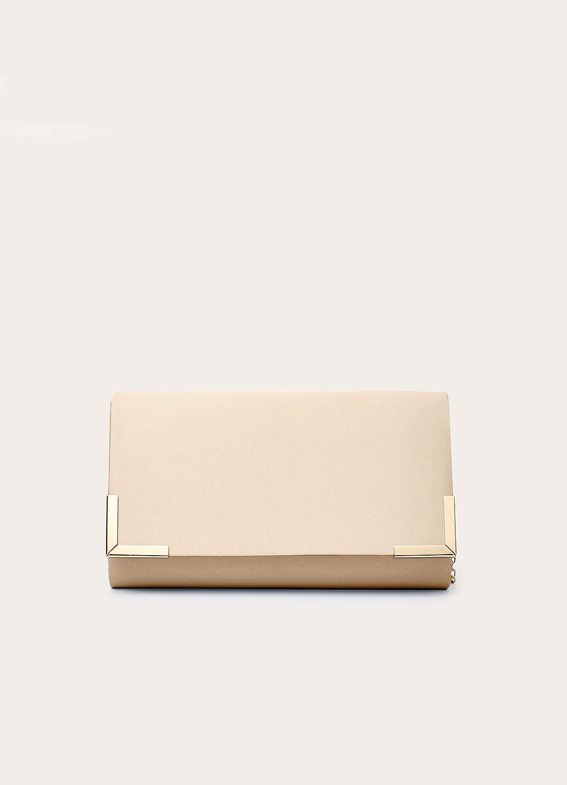 front Bolso de mano tipo sobre de satén mate a juego