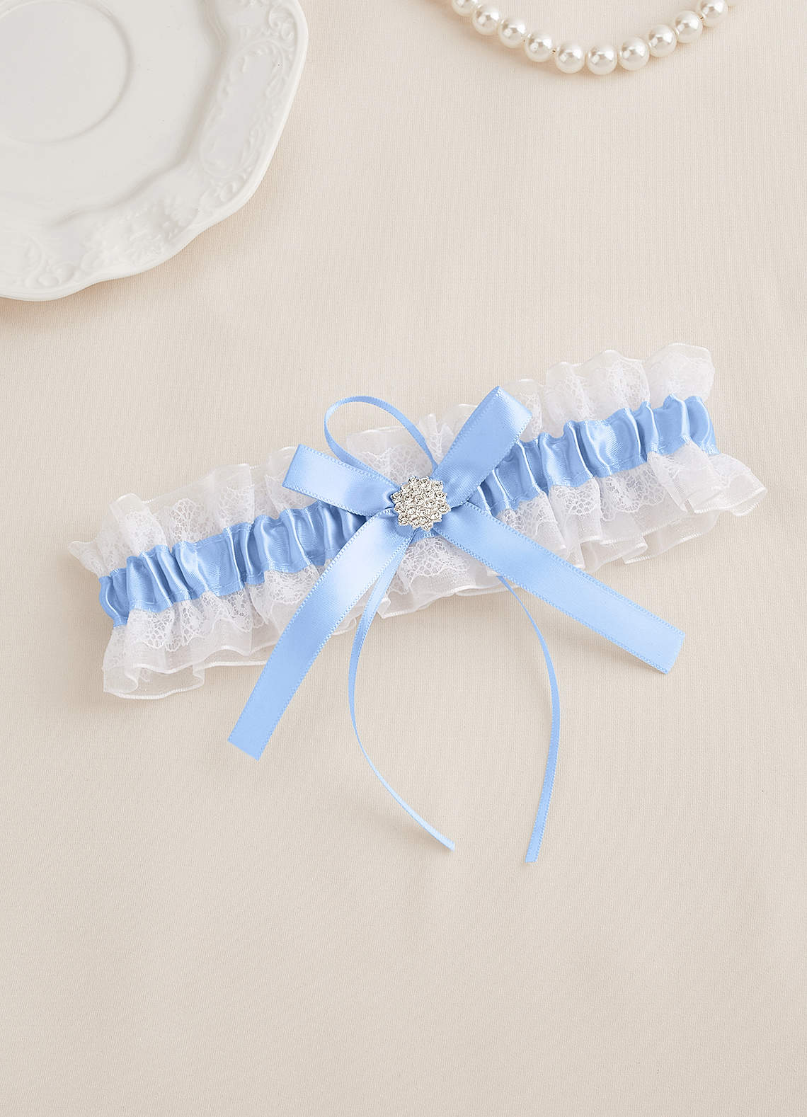 front Blue Lace Wedding Garter