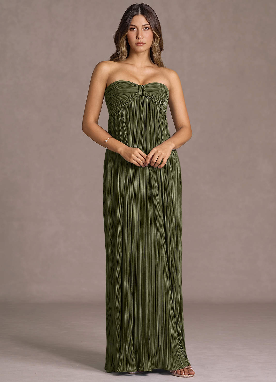 Vestido Verde Musgo Claro Largo Lana image1