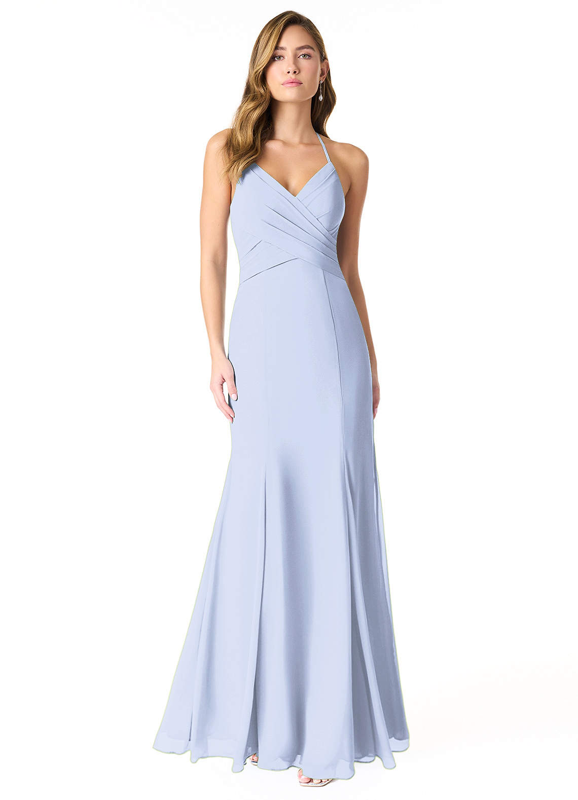 Azazie Carolina Bridesmaid Dresses Ice Mermaid Ruched Chiffon Dress image1