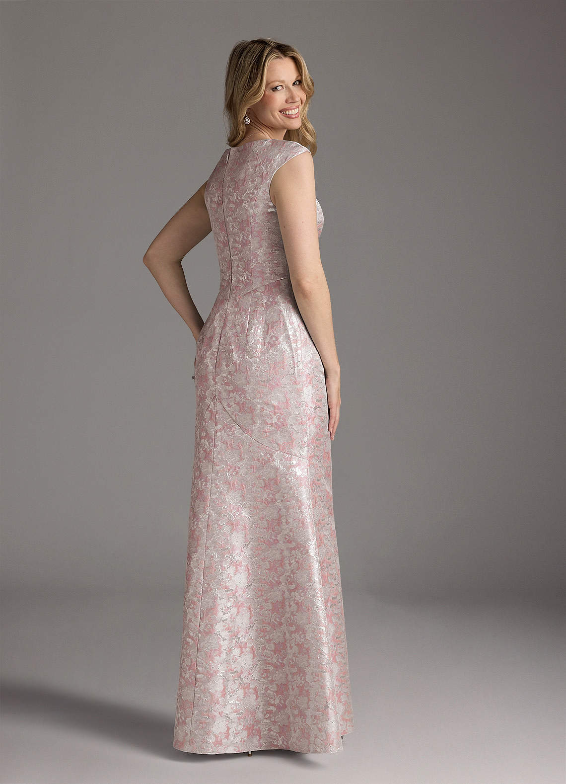 Dusty Rose Azazie Elanor Dusty Rose Mermaid Pleated Jacquard 1 Dress ...