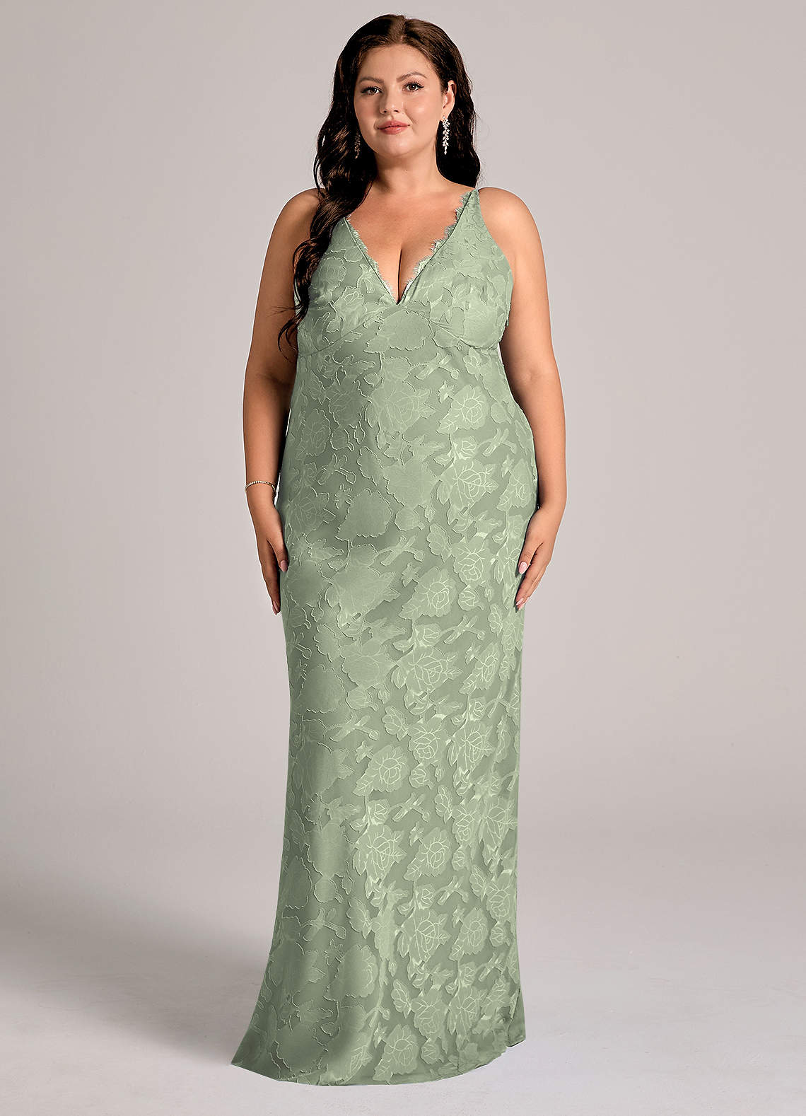 Azazie Tianna Agave Floral Burnout Bridesmaid Dresses | Azazie