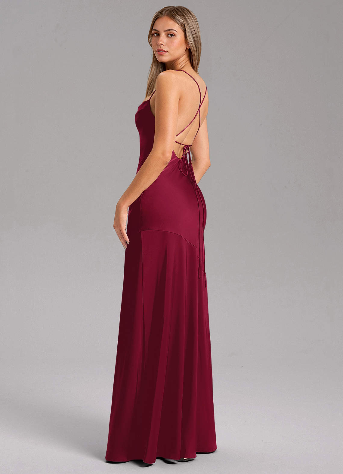 red and gray bridesmaid dresses Burgundy Bridesmaid Dresses,Classic Bridesmaid Dress,Modest Bridesmaid Dress,BD00353, US14W / Red