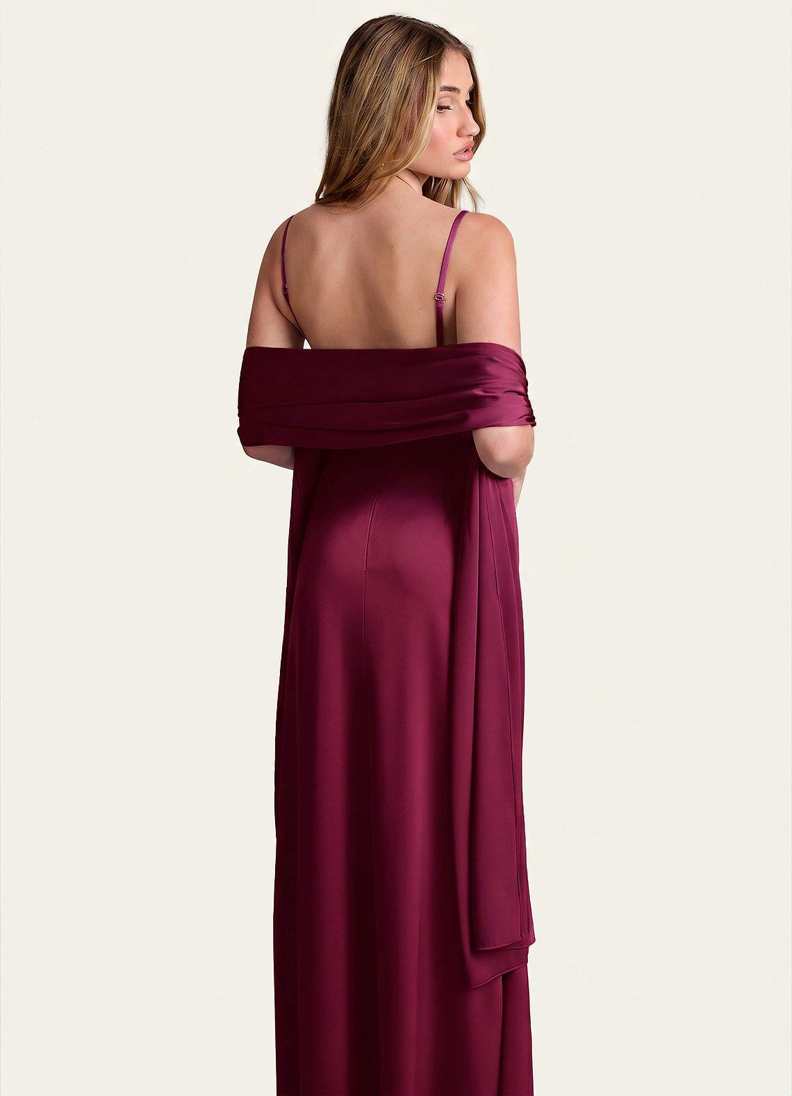 front Azazie Matching Color Stretch Satin Shawl