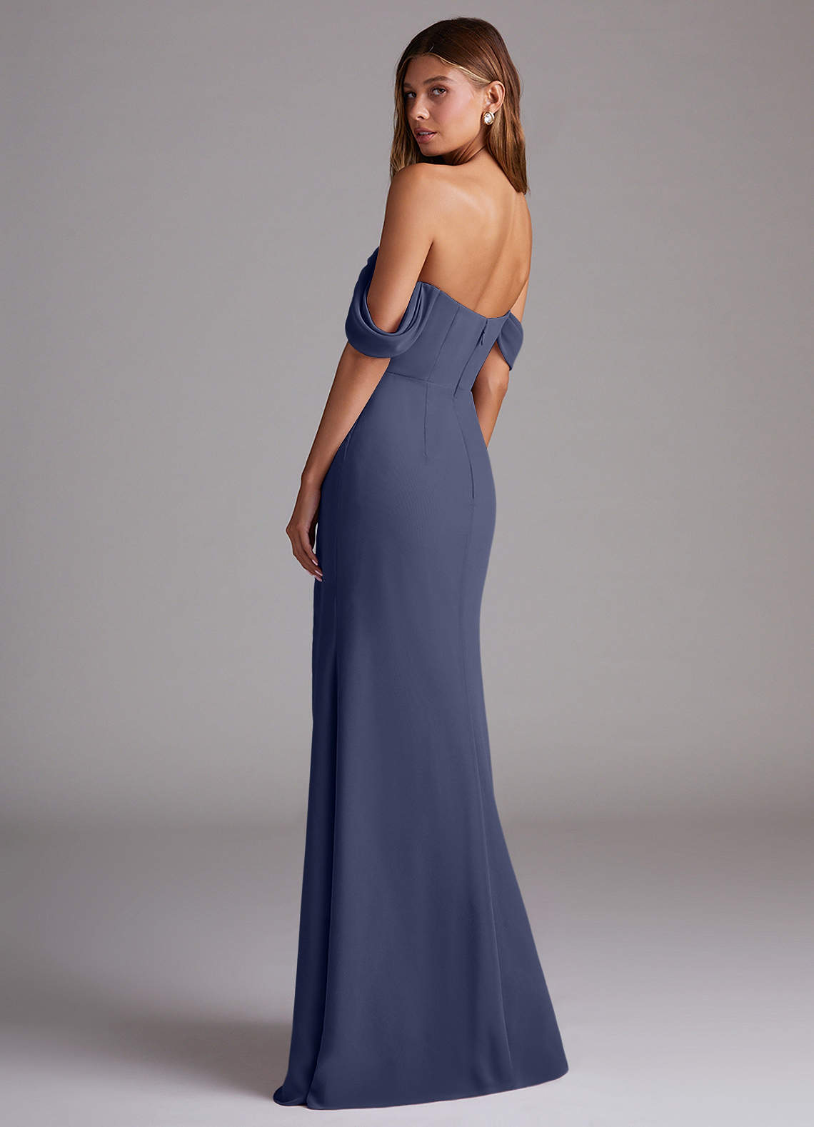 Azazie Saige Bridesmaid Dresses Stormy A-Line Off the Shoulder Chiffon Convertible Dress image7