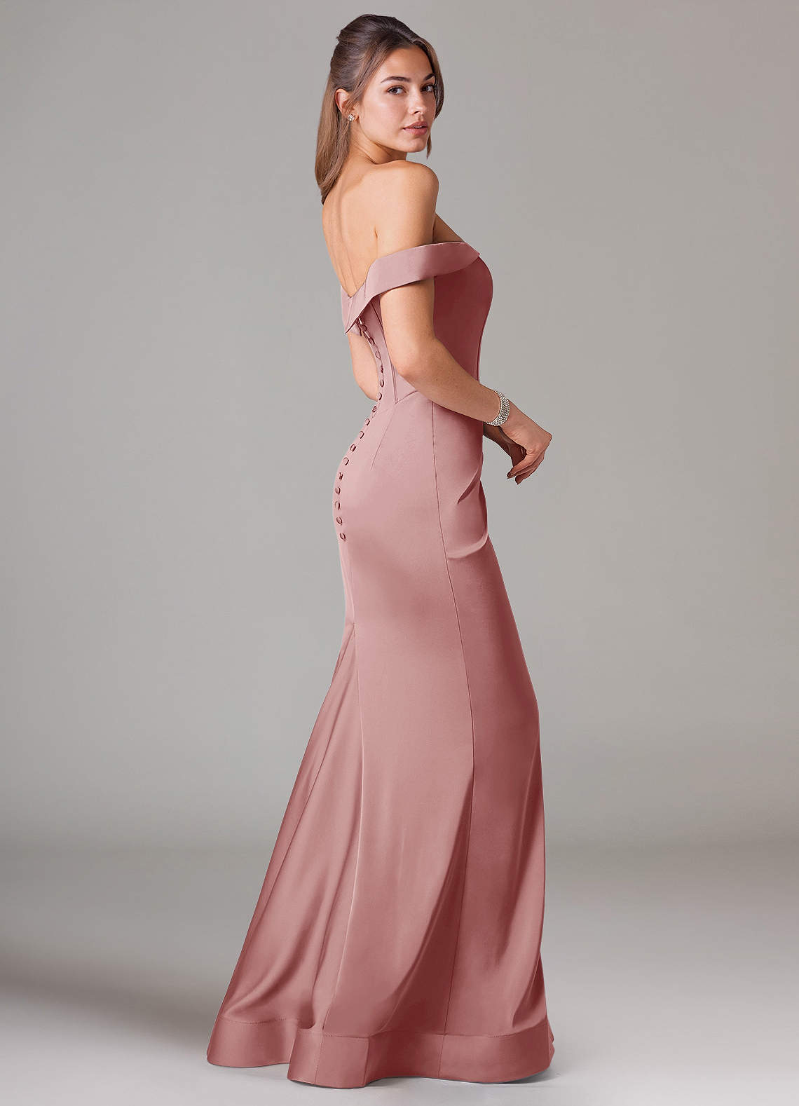 dusty rose mermaid bridesmaid dresses Elizabeth K GL1536 Prom Dress - Dark Rose main image 1