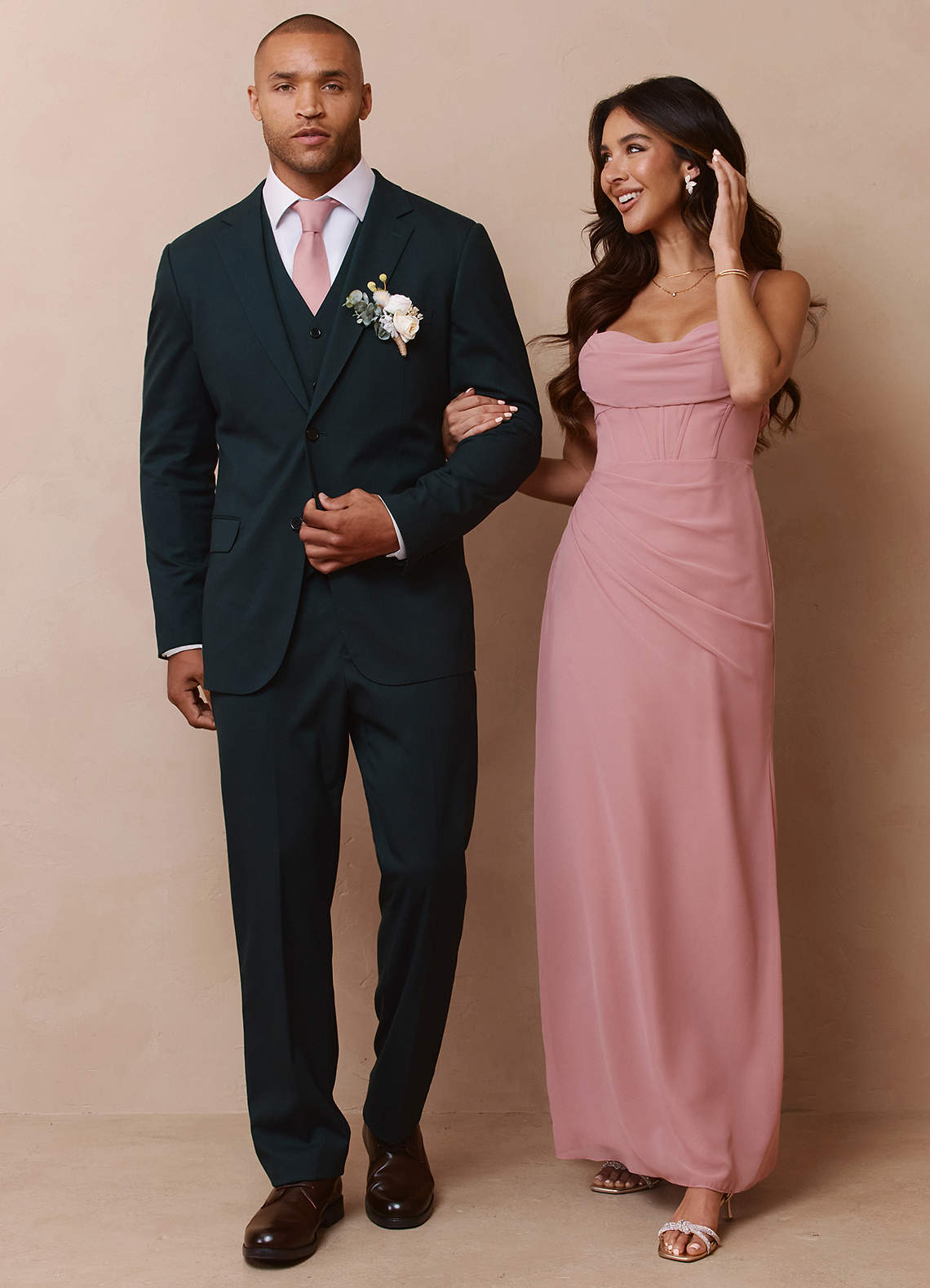 front Savile Dark Green Wool Blend Suit