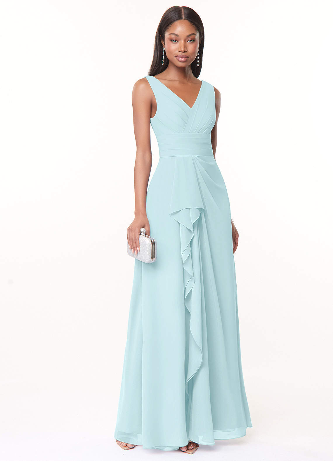 Azazie Julianna Sea Glass Chiffon Bridesmaid Dresses | Azazie AU