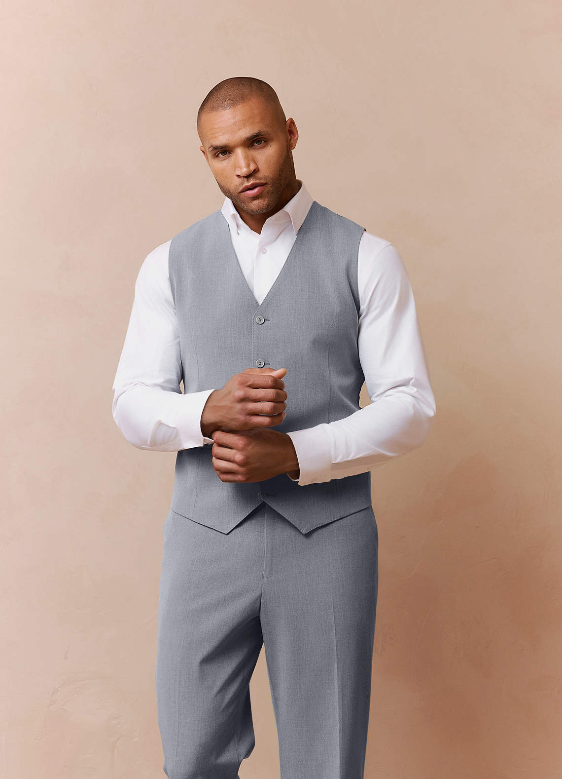 front Savile Grey Wool Blend Suit Vest