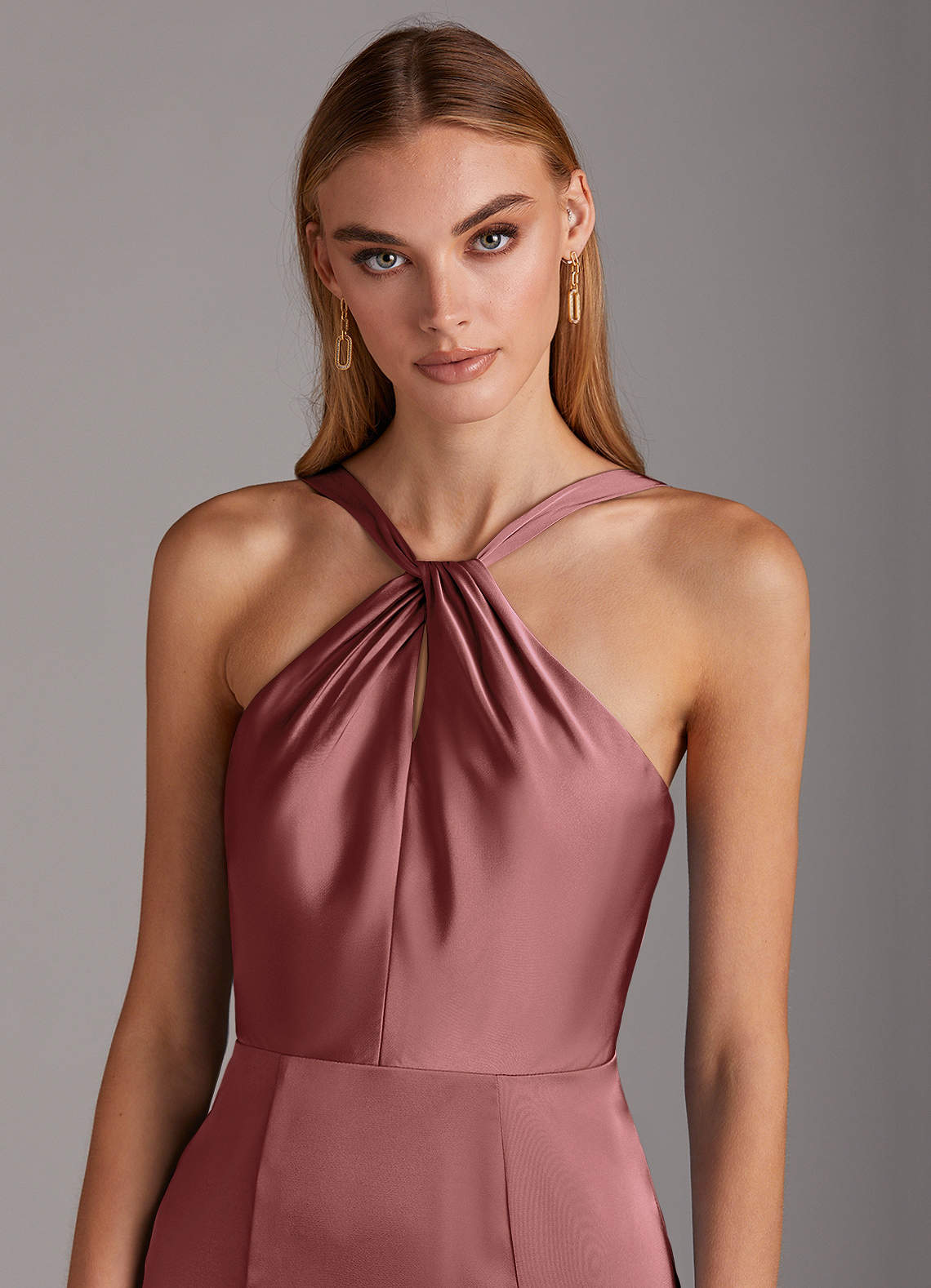 Azazie Elana Vente Finale Robe Sirène en Satin extensible Fente Latérale Améthyste image5