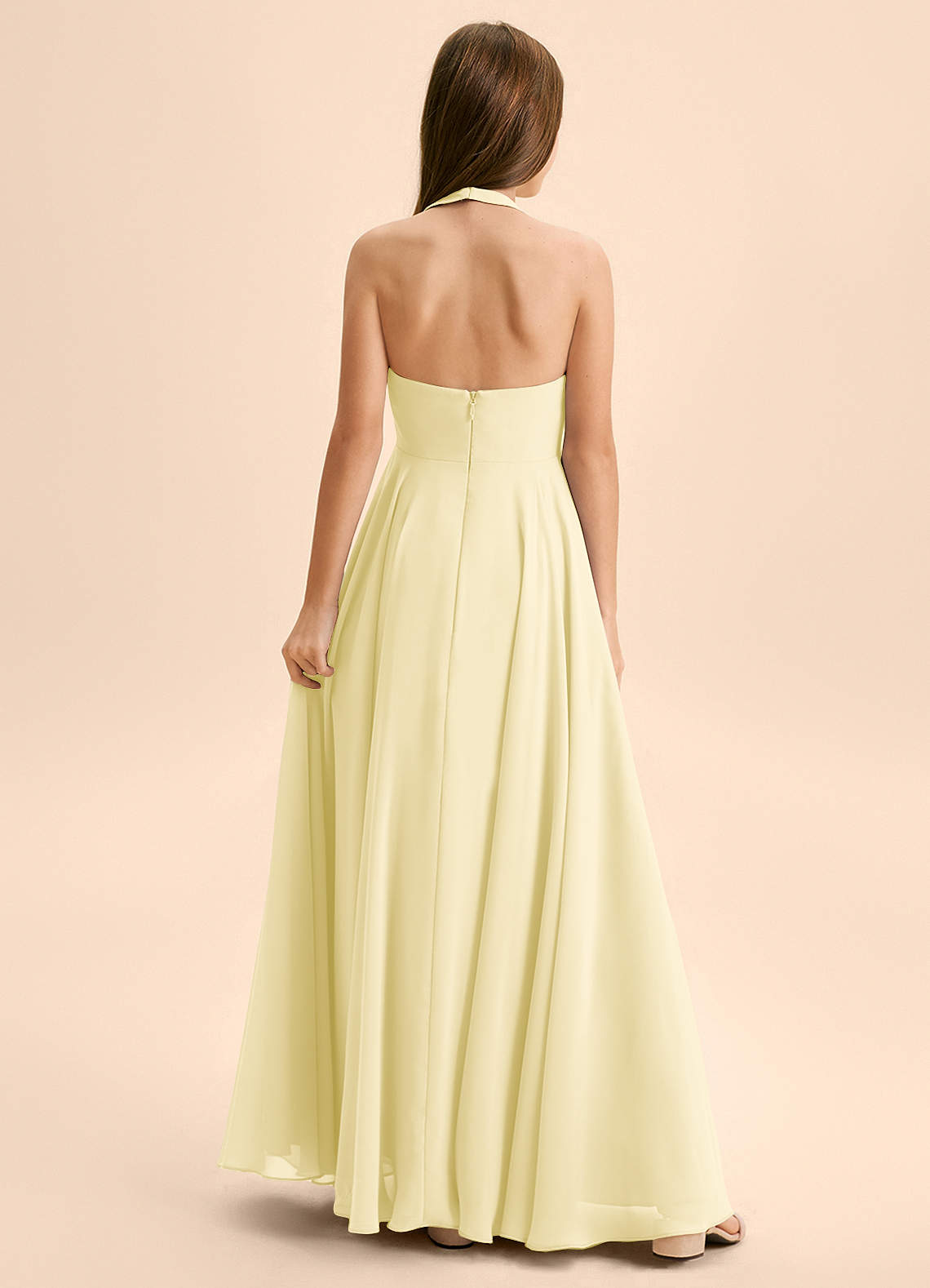 Azazie Kady Junior Dusty Rose A-Line Sweetheart Neckline Chiffon Dress image1