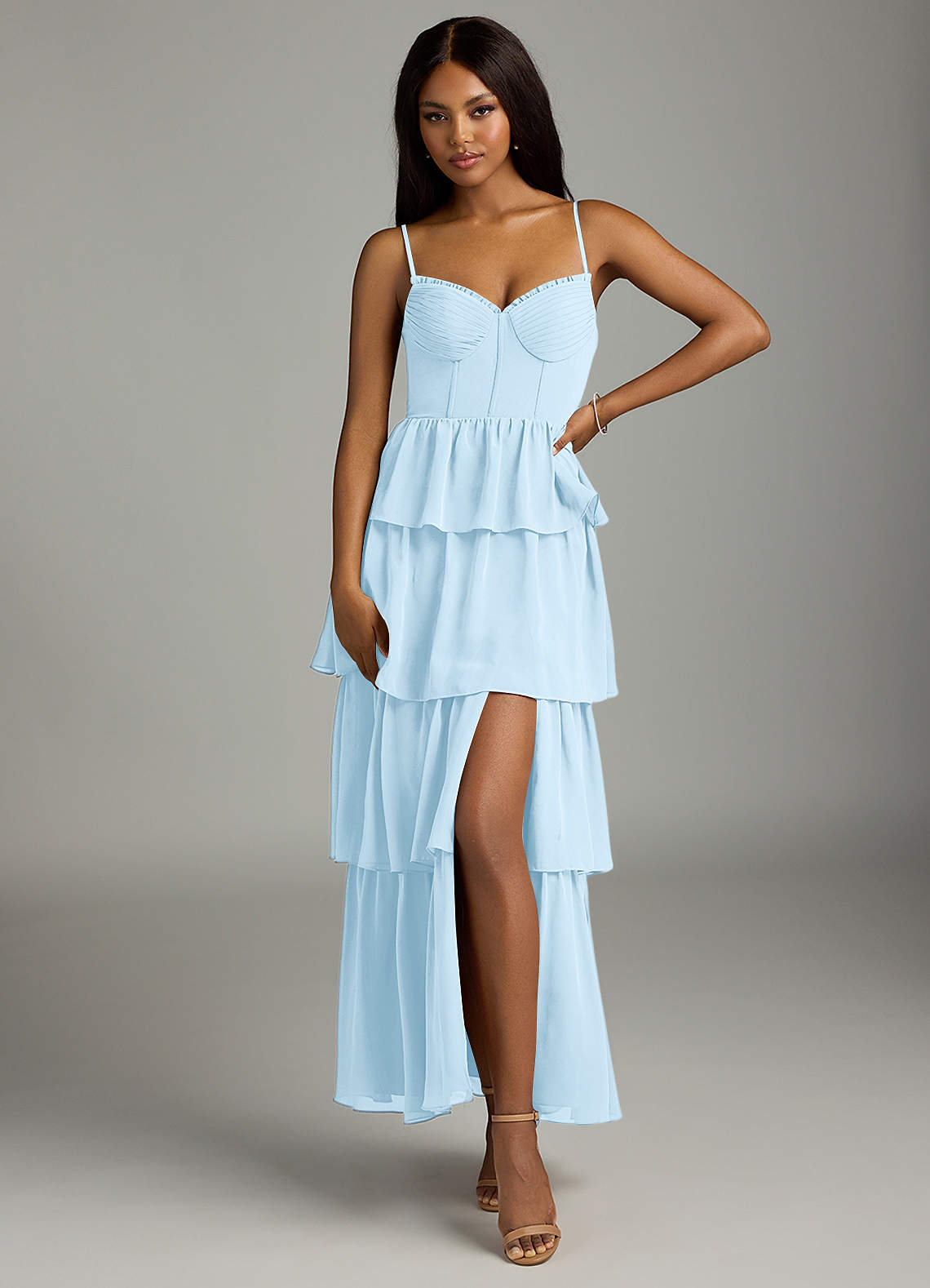Azazie Kaiden Sky Blue Chiffon Bridesmaid Dresses | Azazie