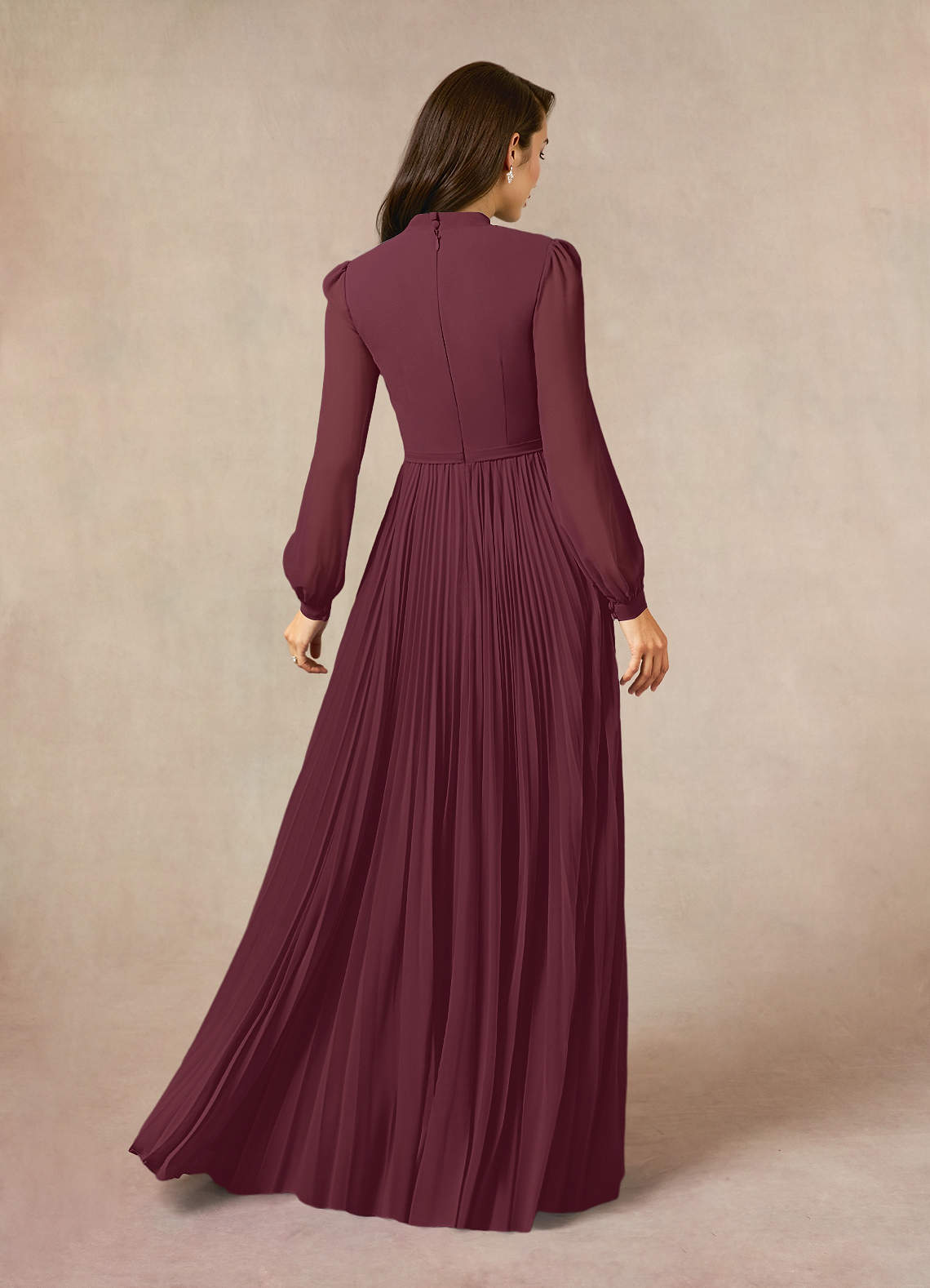 Azazie Adellah Mother of the Bride Dresses Cabernet A-Line Pleated Chiffon Dress image2