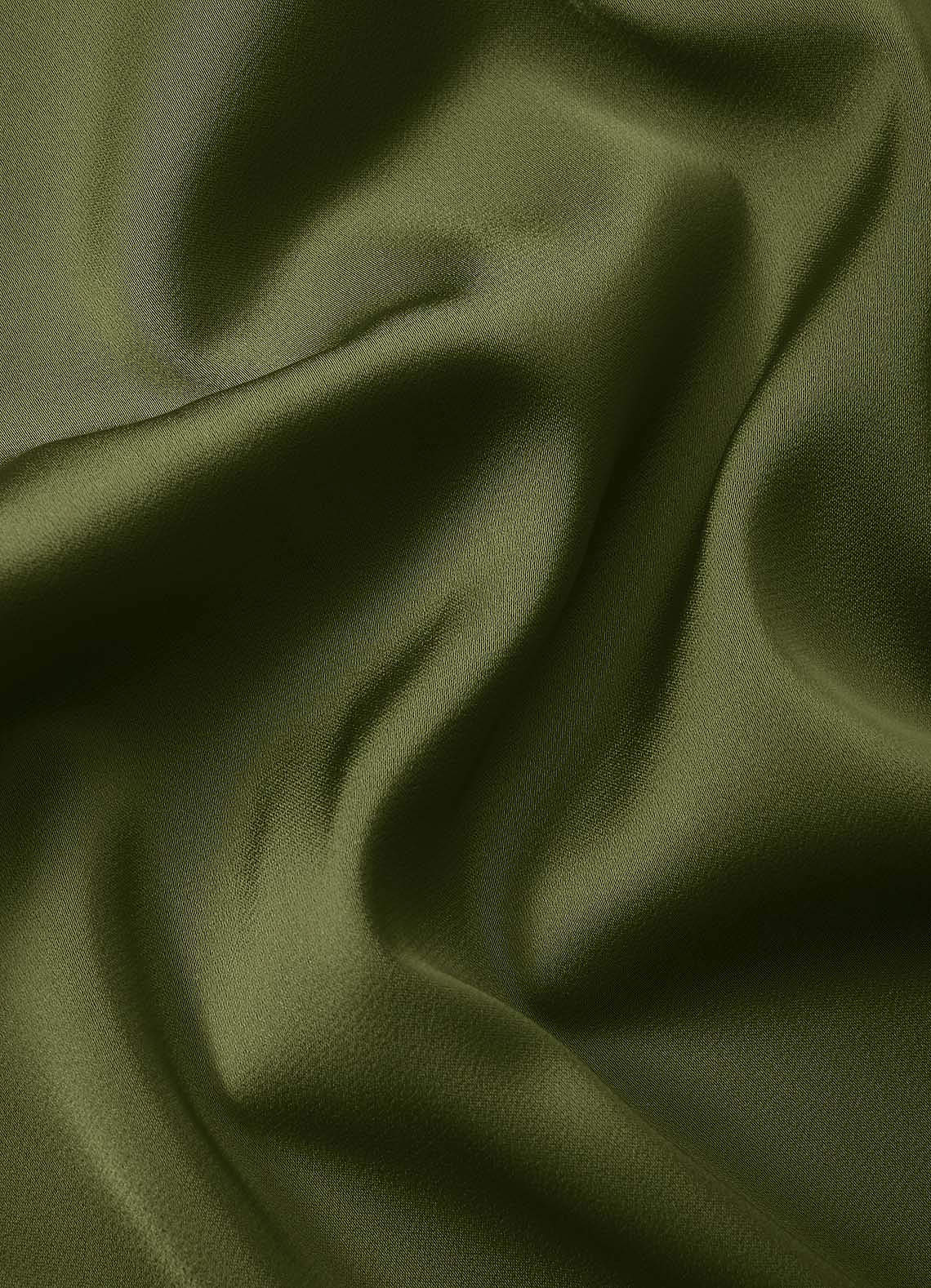 front Julian Olive Chemise habillée en satin stretch