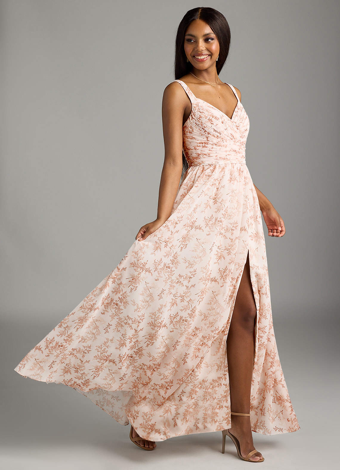 Azazie Chanel Pink Fern Floral Bridesmaid Dresses | Azazie