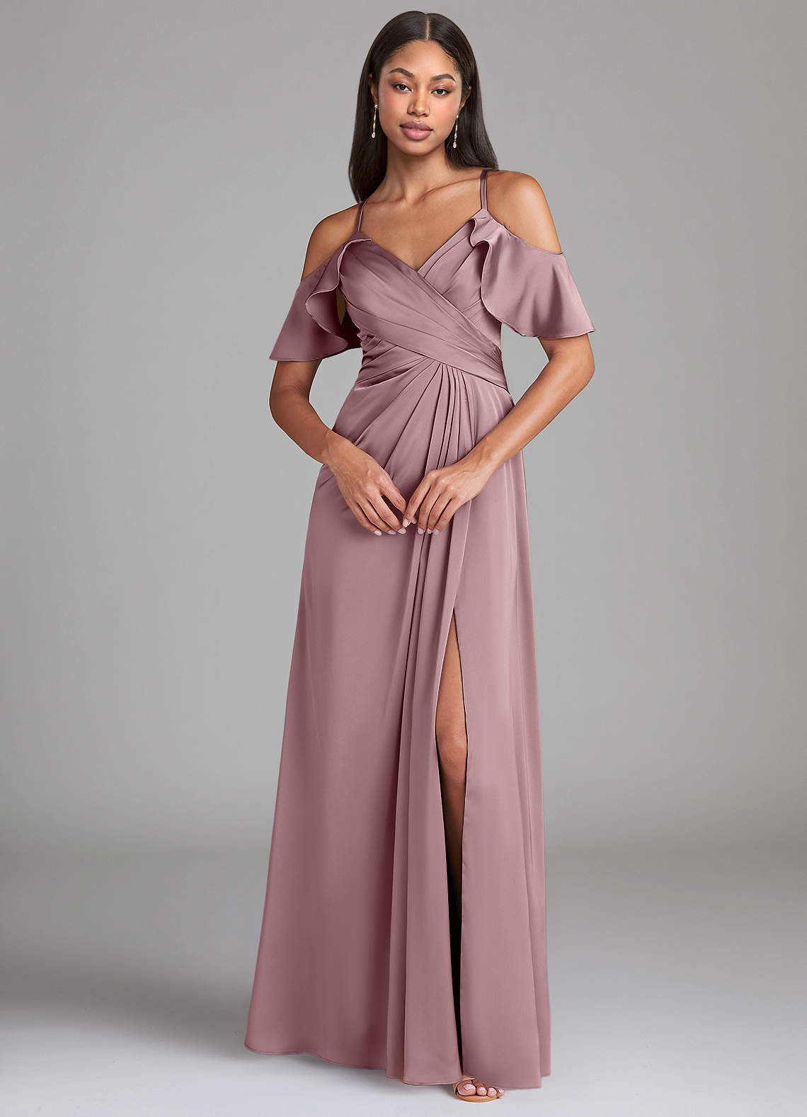 mauve dusty rose bridesmaid dresses Dusty Rose Mauve Dresses For Weddings Zapakasa Women Dusty Rose Tulle  A-Line Long Bridesmaid Dress