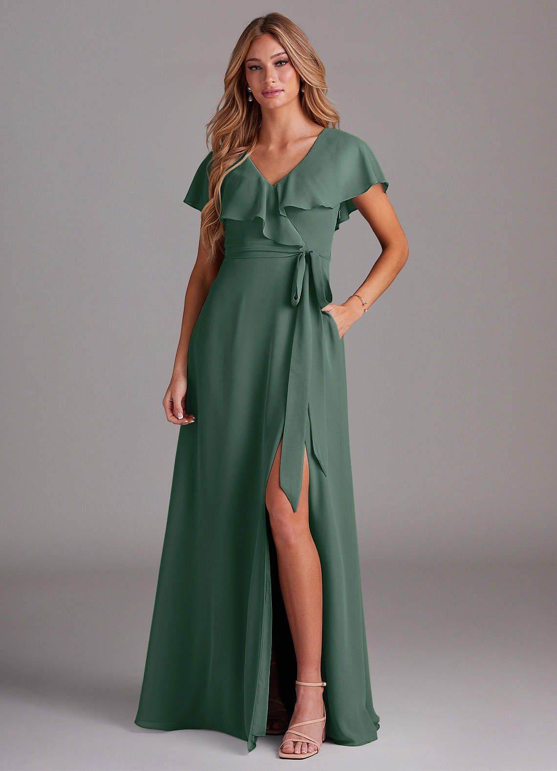 sea green dresses for women 90s V Silk Slip main image 0