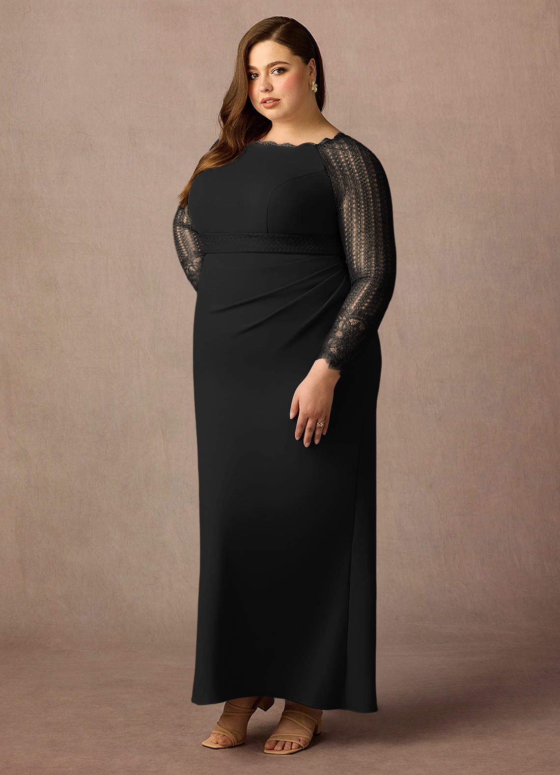 Azazie Peggy Black Sheath Lace Dress Ready to Ship | Azazie