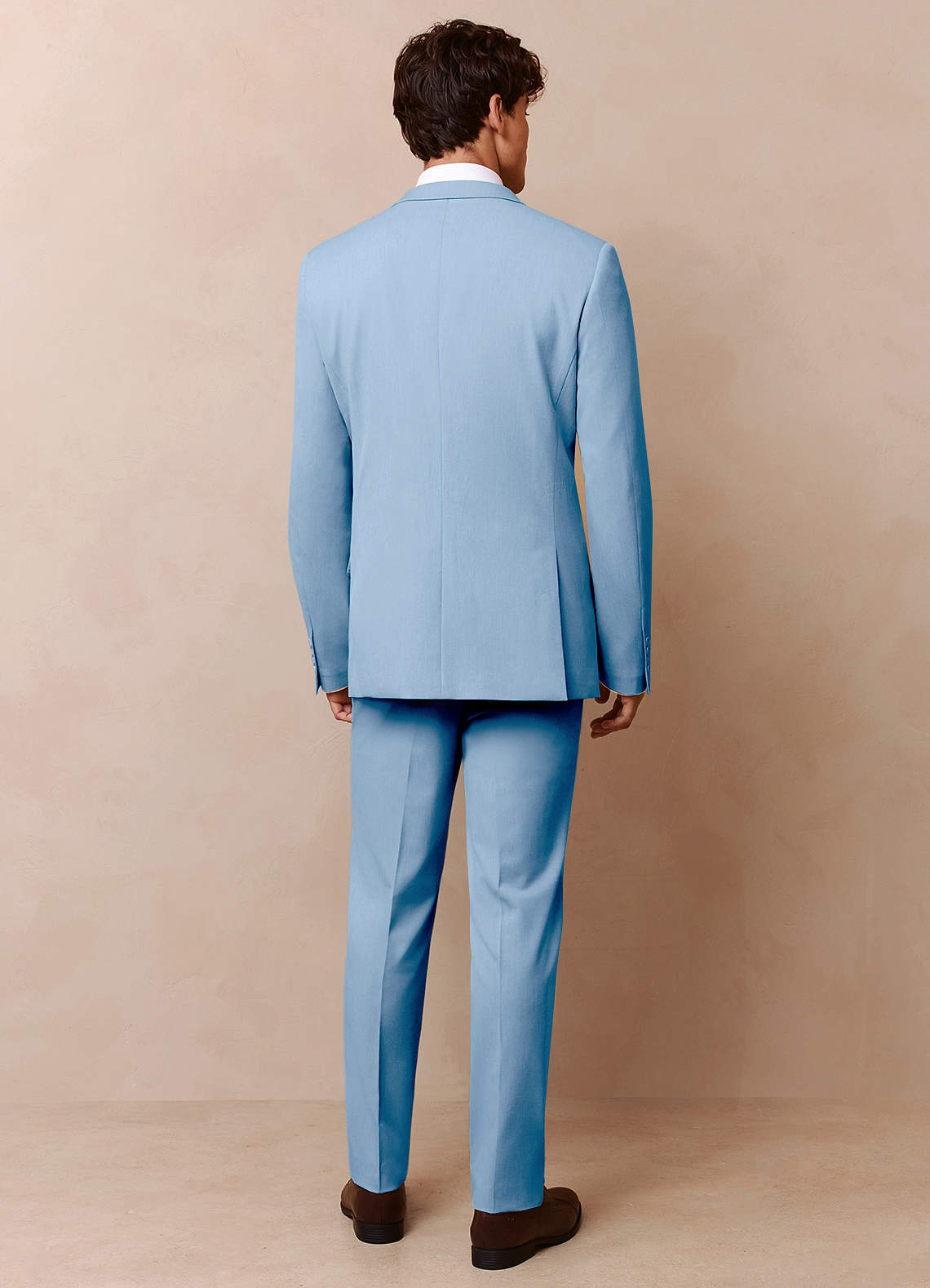 front James Sky Blue Structured Stretch Suit Jacket