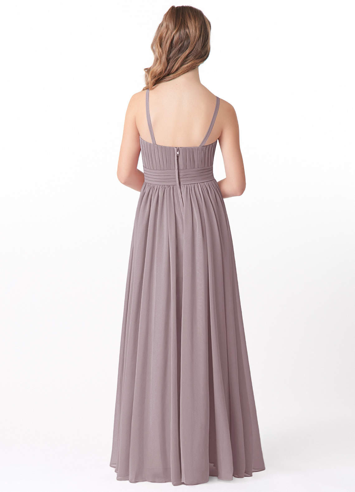 Azazie Astrid A-Line Floral Chiffon Floor-Length Junior Bridesmaid Dress image1