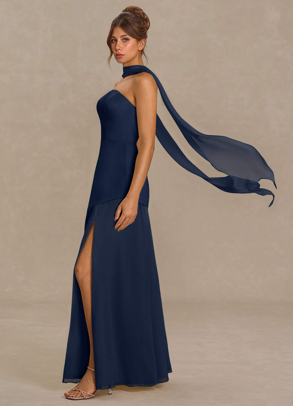 navy blue 2 piece formal dress Alma Two-Piece Sets Ready to Ship sparkly midnight blue prom dress