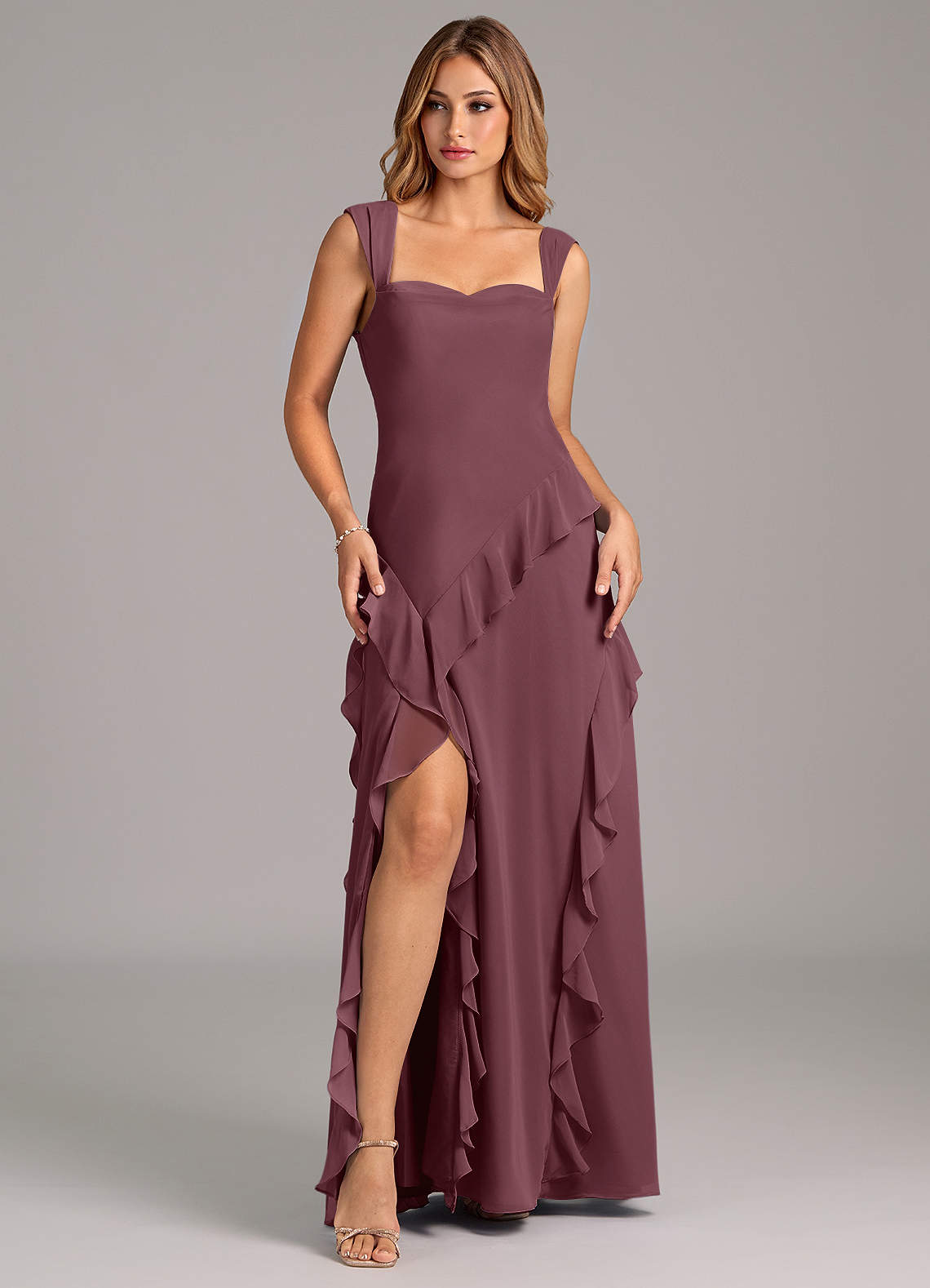 sangria purple bridesmaid dresses Azazie Sloane sangria color palette