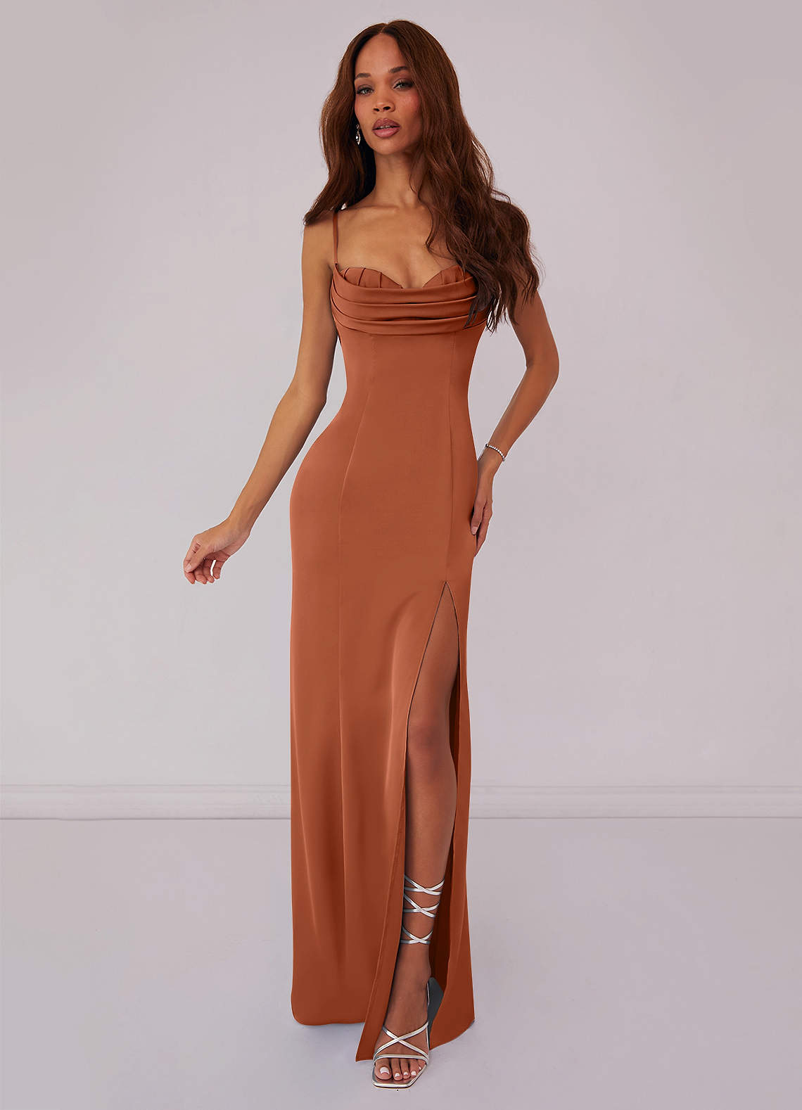 Barbie ♥ Azazie Bridesmaid Dresses Cedar Rose Mermaid Corset Stretch Satin Dress image1