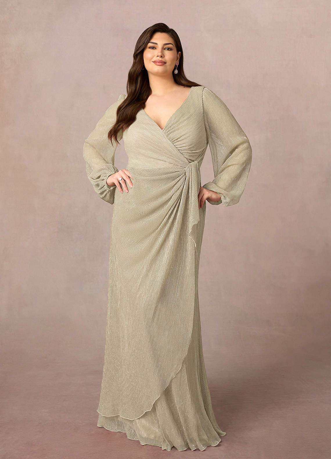 Upstudio Sterling Venta Final Vestido de Agave de Malla Metálica de Corte En A con Volante image4