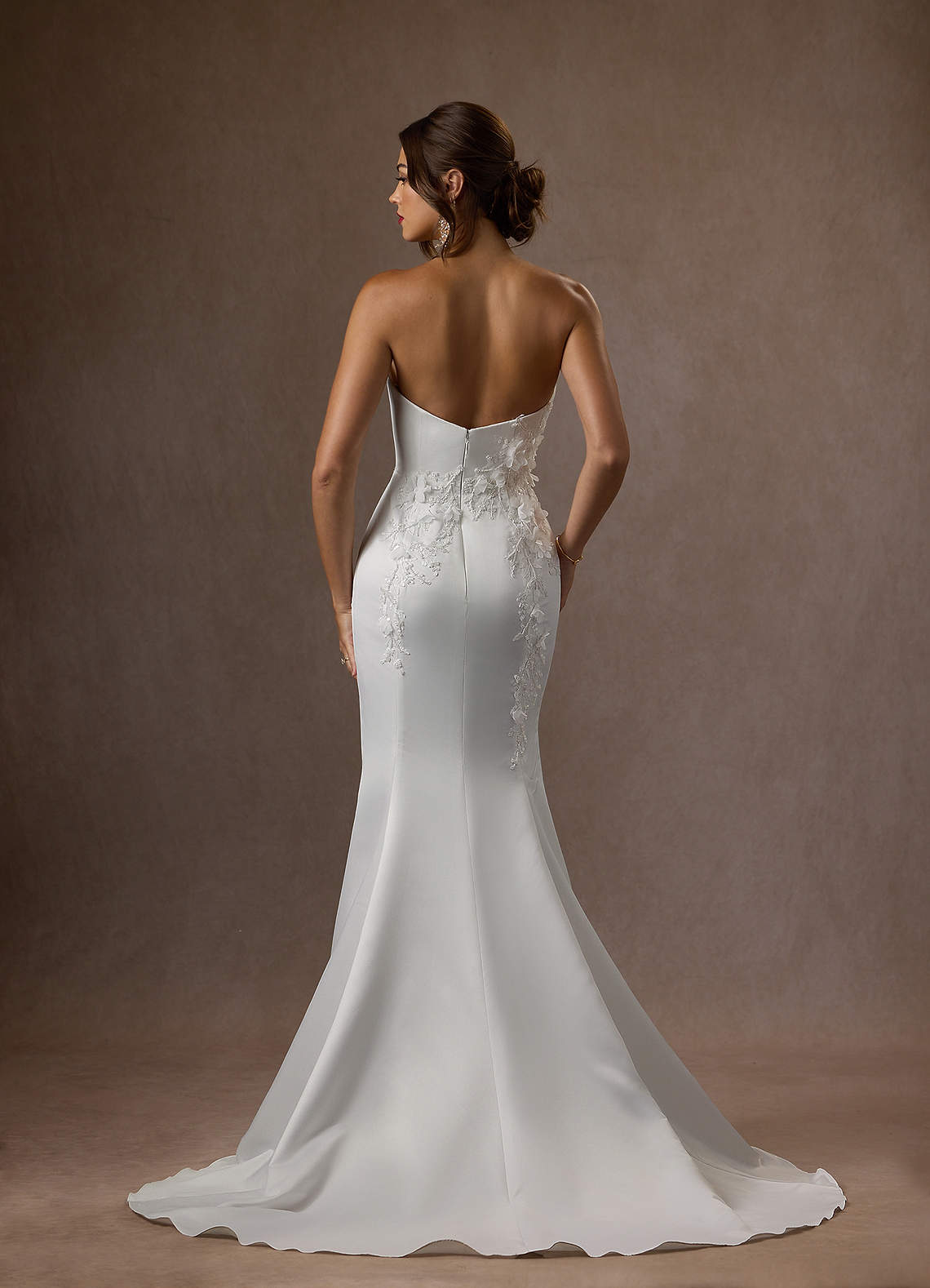 Azazie Sersi Wedding Dresses Diamond White Mermaid Strapless Matte Satin Dress image1