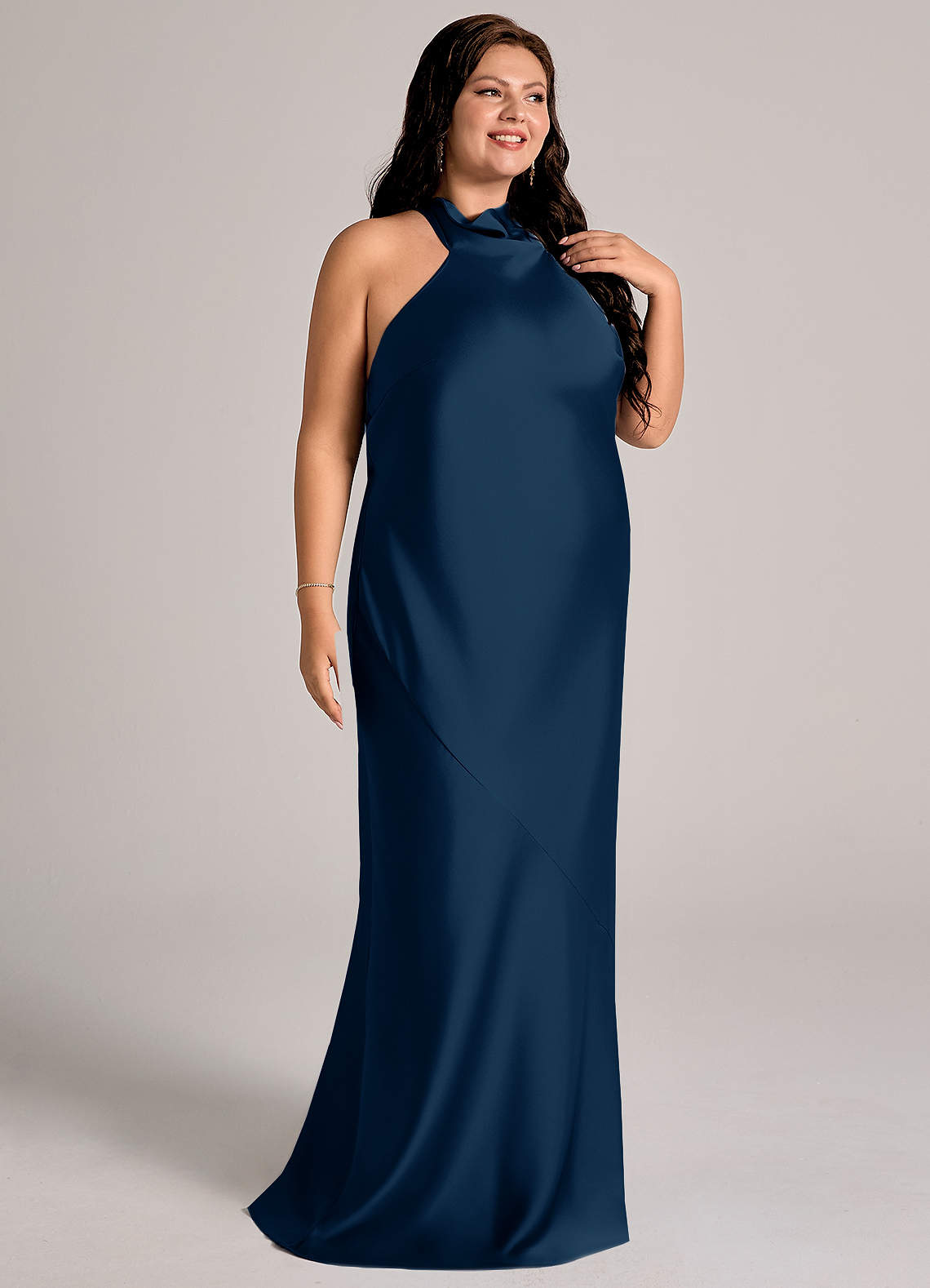 Azazie Velli Dark Navy Stretch Satin Bridesmaid Dresses | Azazie Azazie Velli Dark Navy Stretch Satin Bridesmaid Dresses | Azazie