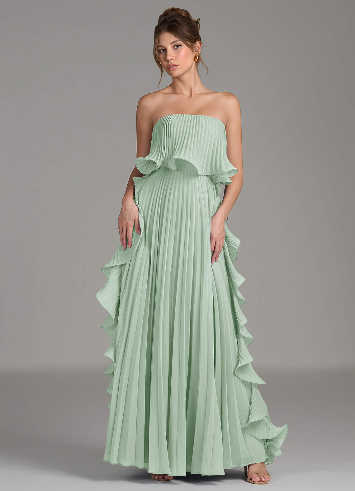 agave green bridesmaid dress Azazie Alexia
