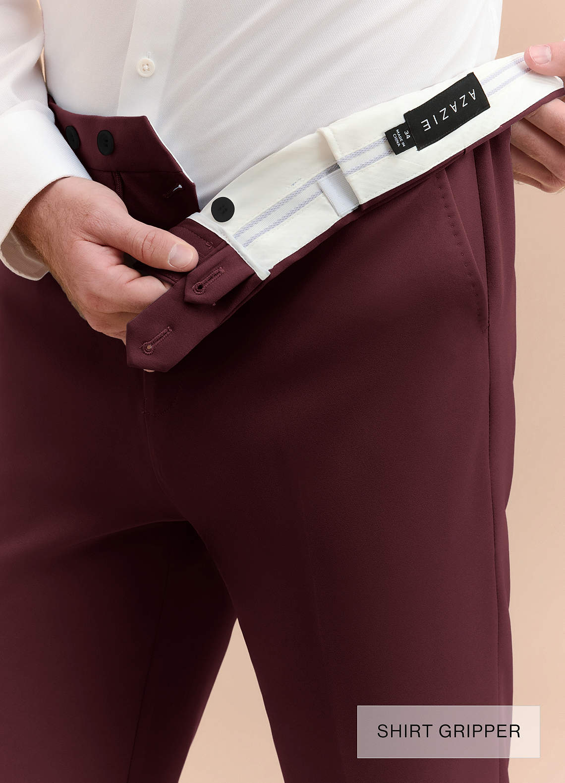 front Ethan Cabernet Refined Weave Performance Suit