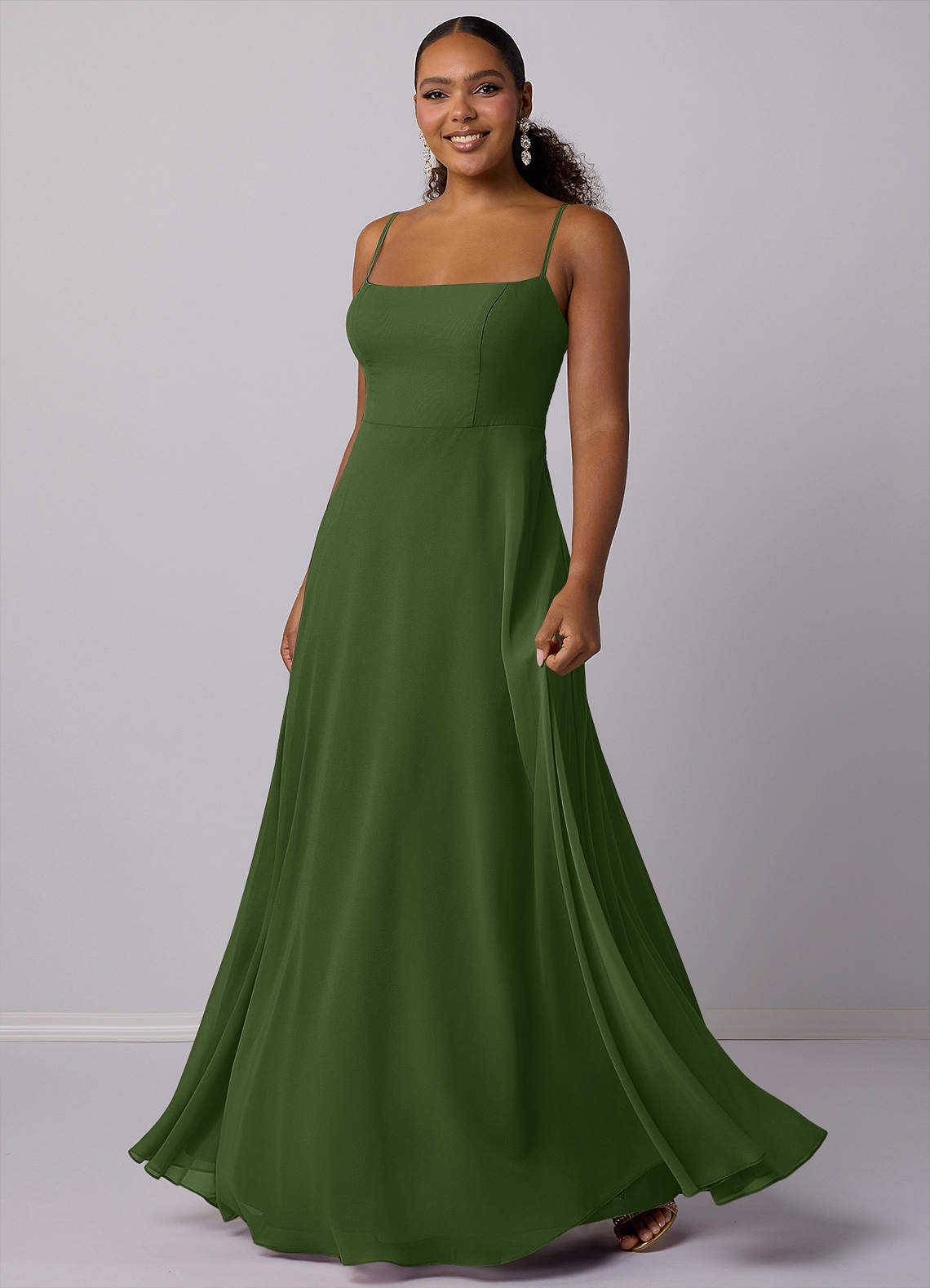 Barbie ♥ Azazie Bridesmaid Dresses Olive A-Line Chiffon Dress image4