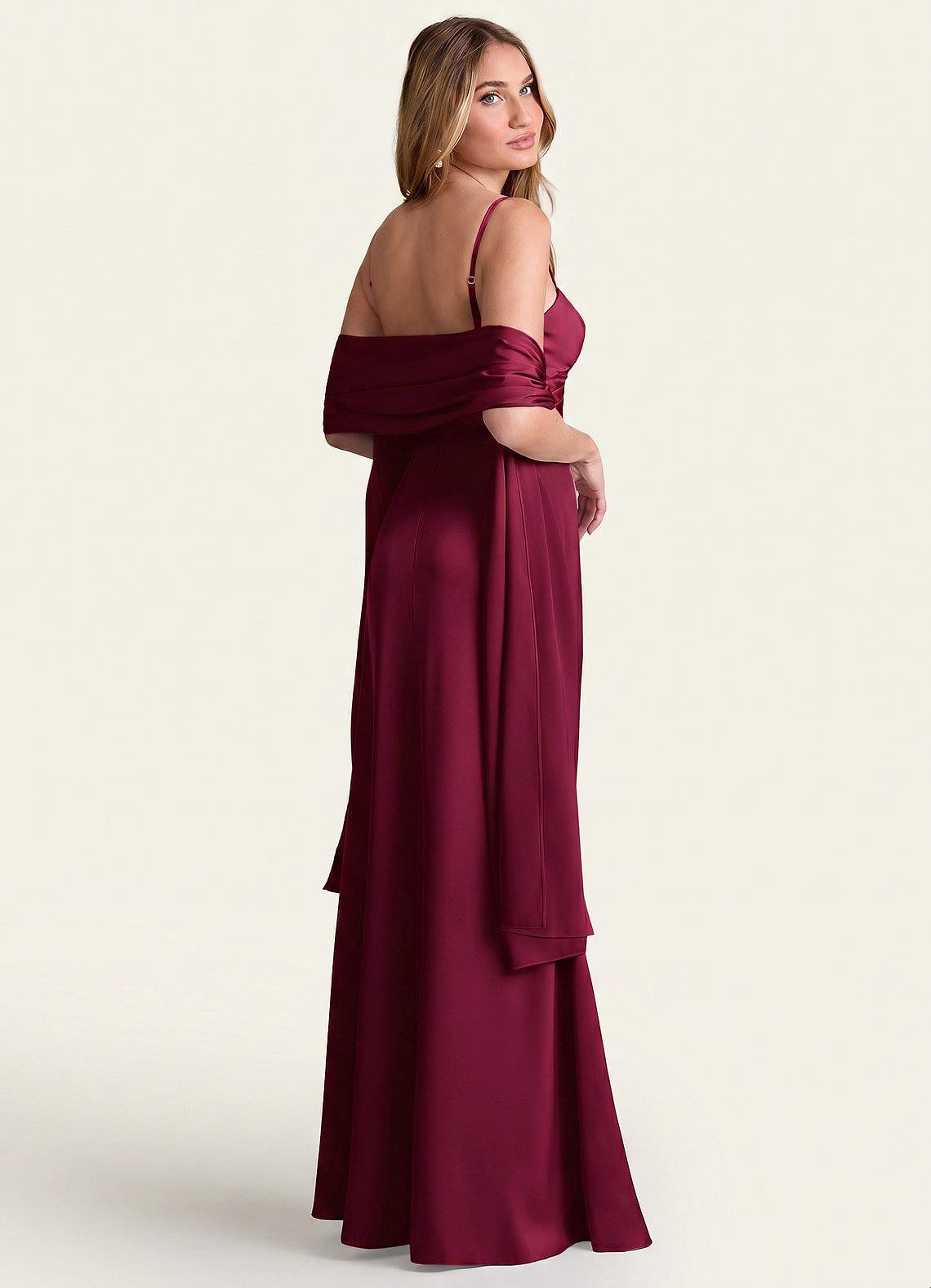 front Azazie Matching Color Stretch Satin Shawl