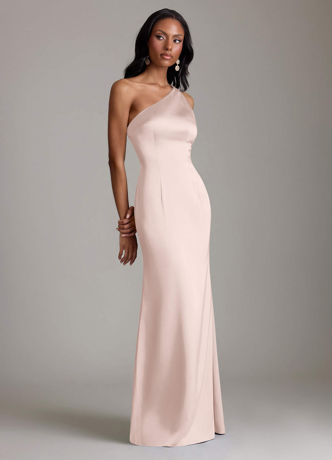 gray and pink bridesmaid dresses ZAPAKASA Women Mermaid Light Yellow Satin Bridesmaid Dress Halter Backless Long  Wedding Guest Dress
