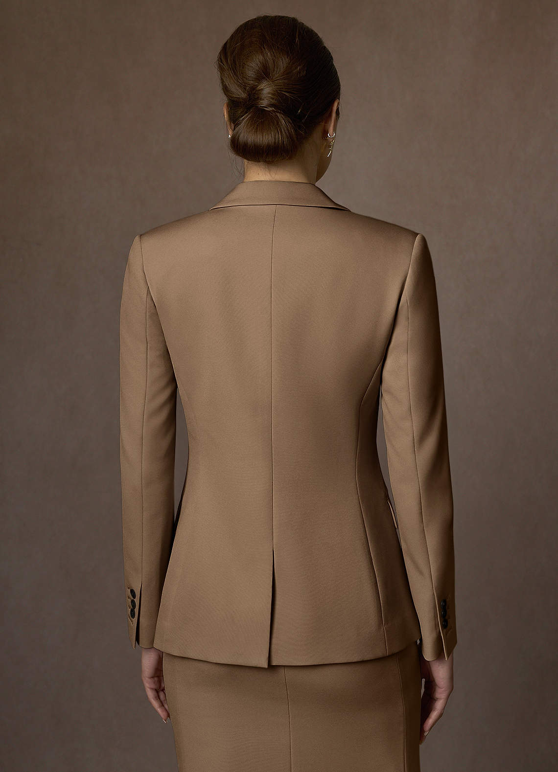 front Charlotte Truffle Refined Weave Dress