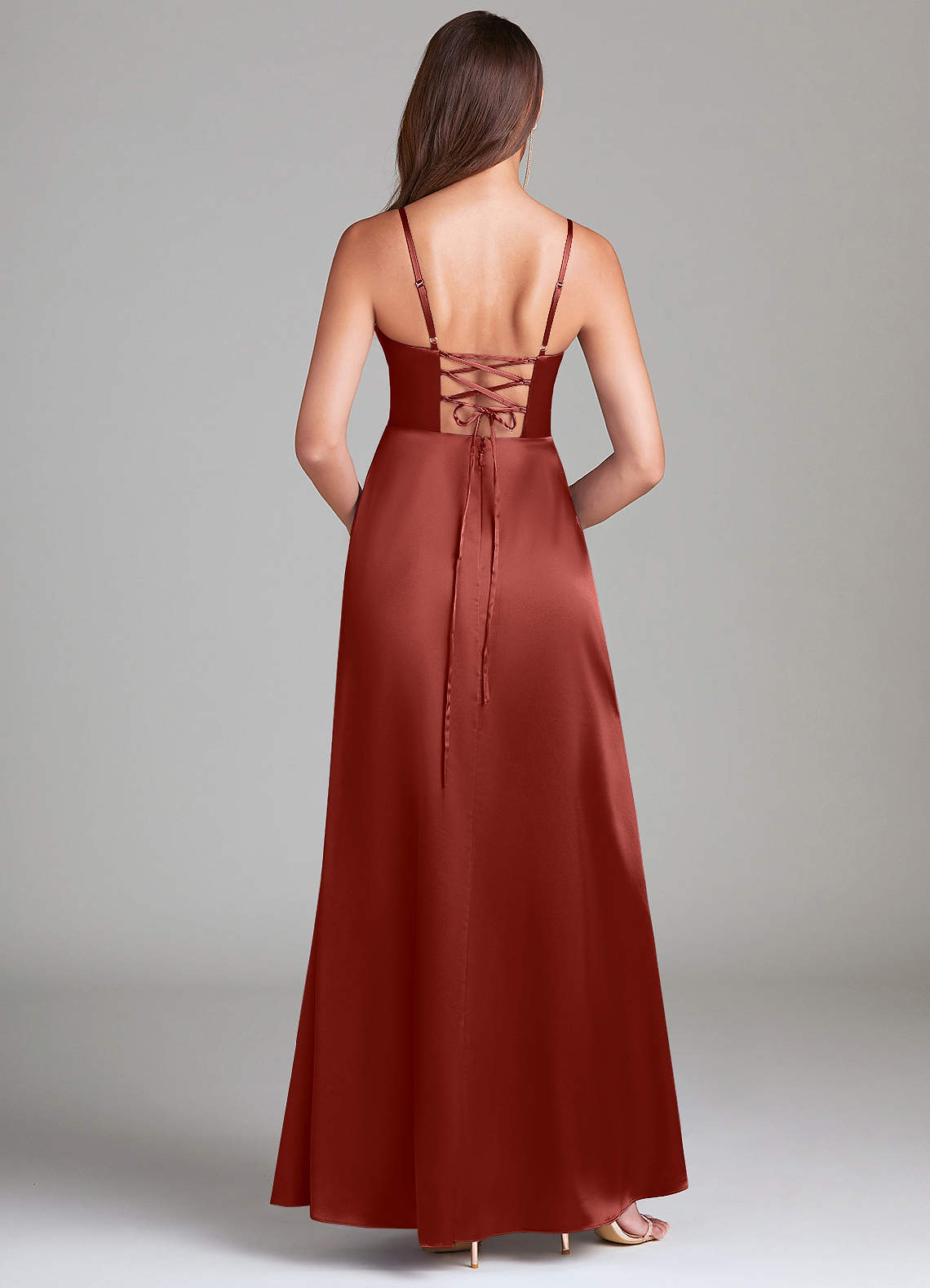 Hotsell AZAZIE Marchella Satin Dress in Terracotta