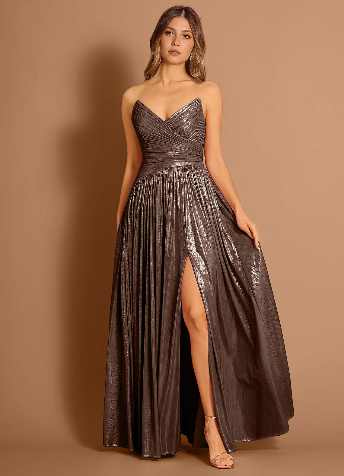 Estrella Bronze Maxi Dress Ready to Ship | Azazie