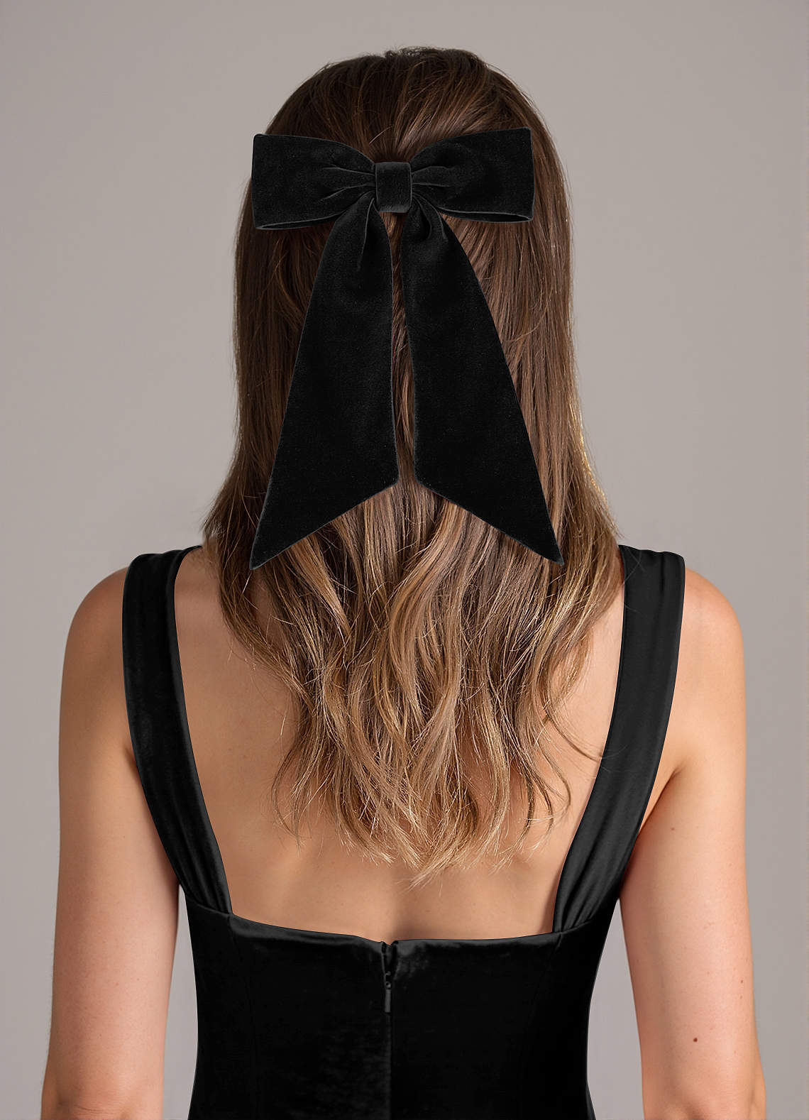 front Matching Color Velvet Bow Hair Clip