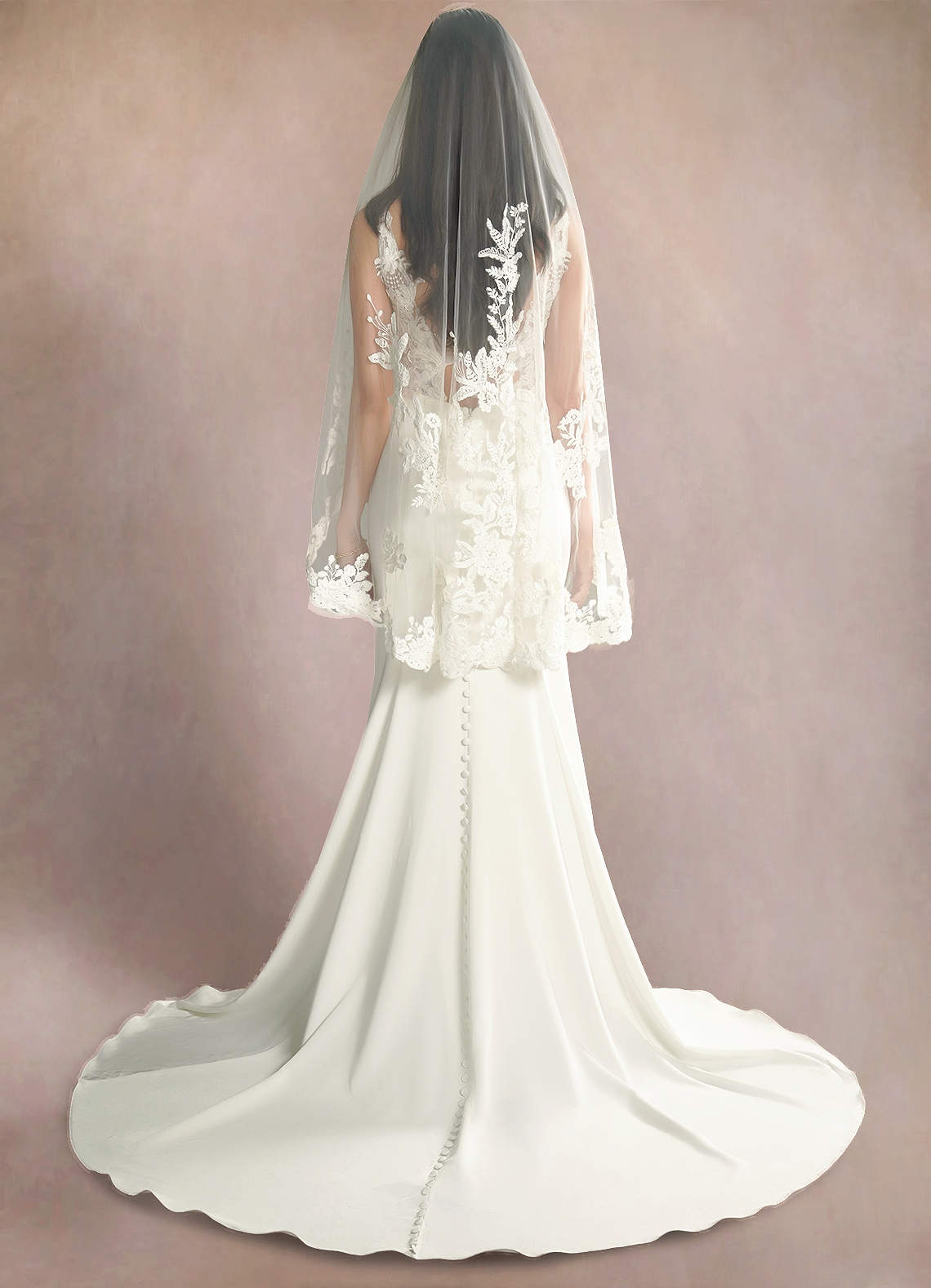 front Charity Lace Fingertip Veil