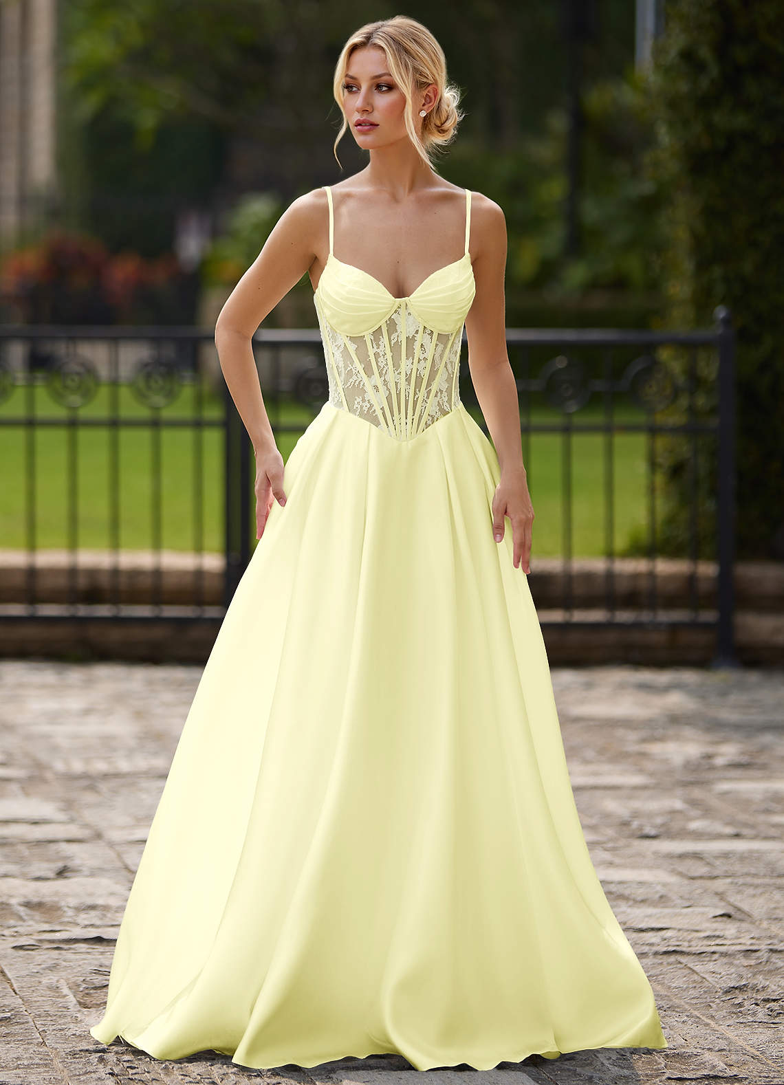 chinese dress ladies Elegant Yellow Backless Lace Prom Dress,Yellow Formal Gown fg4830 –  formalgowns