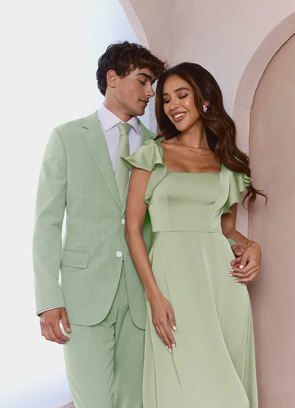 front James Dusty Sage Structured Stretch Suit Jacket