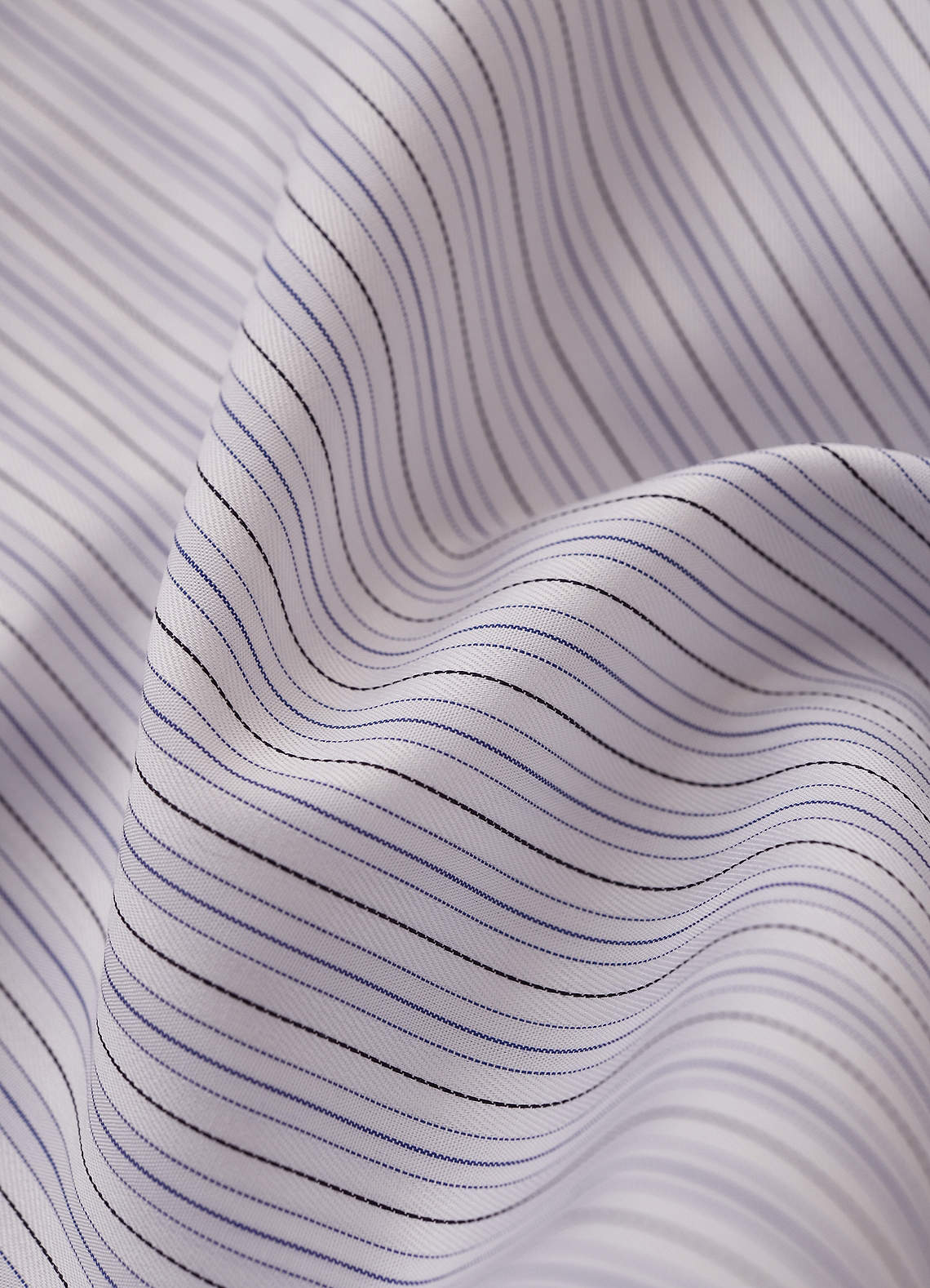 front Aiden Midnight Blue Black 100% Cotton Non-Iron Striped Dress Shirt