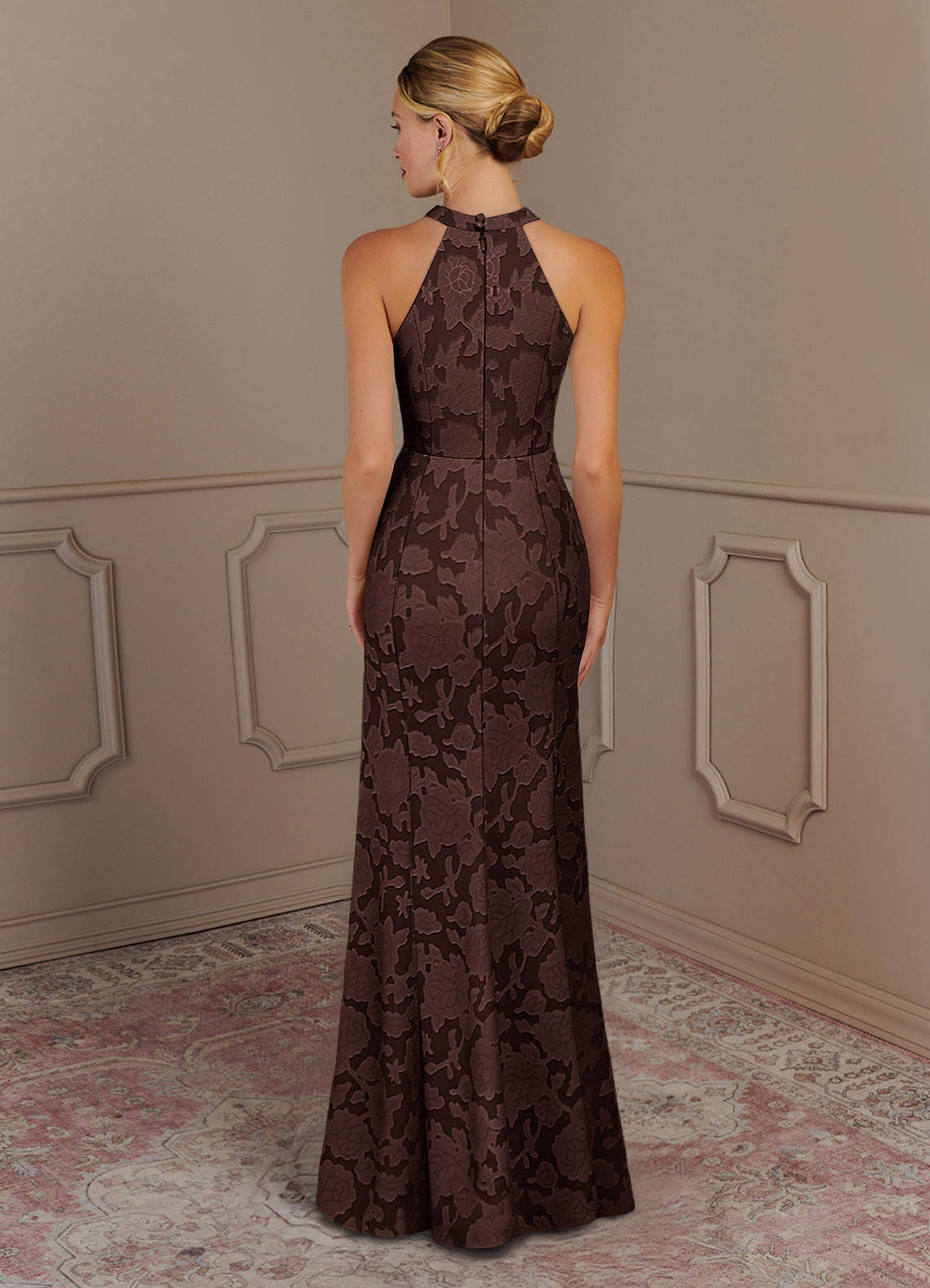 Azazie Tyra Finale sale Zeemeermin Jurk van Bloemen Burn-out Ganache image2