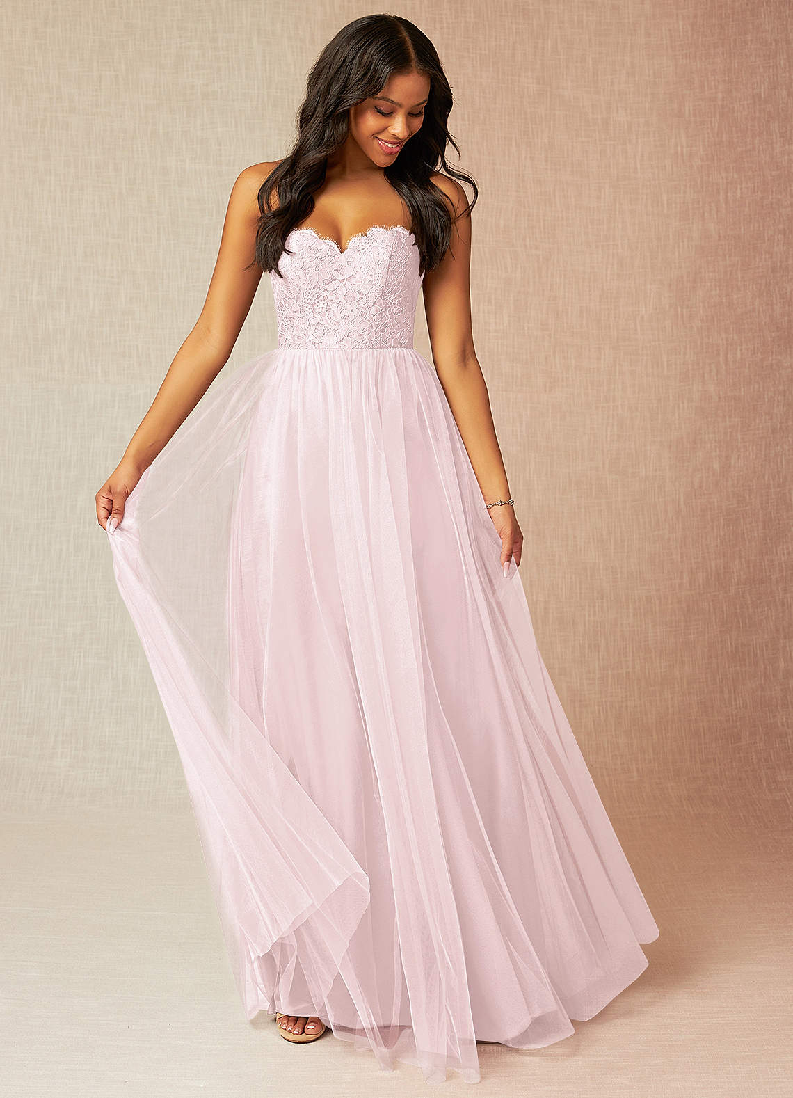Pink Convertible Long A-line Tulle Bridesmaid Dresses Pink Convertible Long A-line Tulle Bridesmaid Dresses
