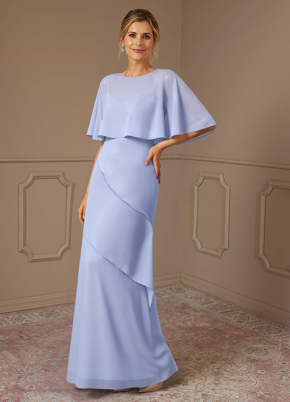 Azazie Bowie Mother of the Bride Dresses Ice A-Line Chiffon Dress image1