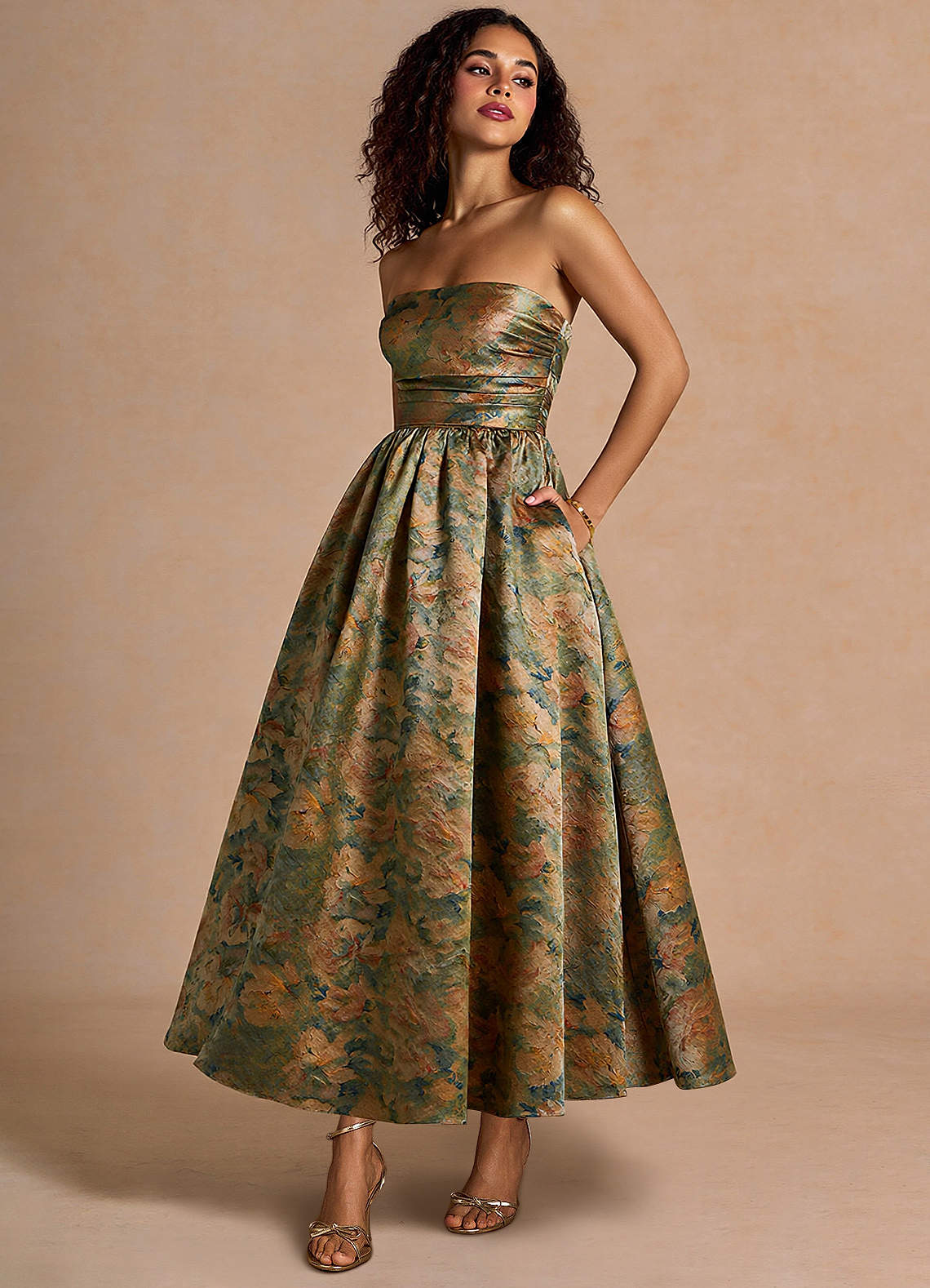 Ziva Vintage Teal Maxi Dress | Azazie CA