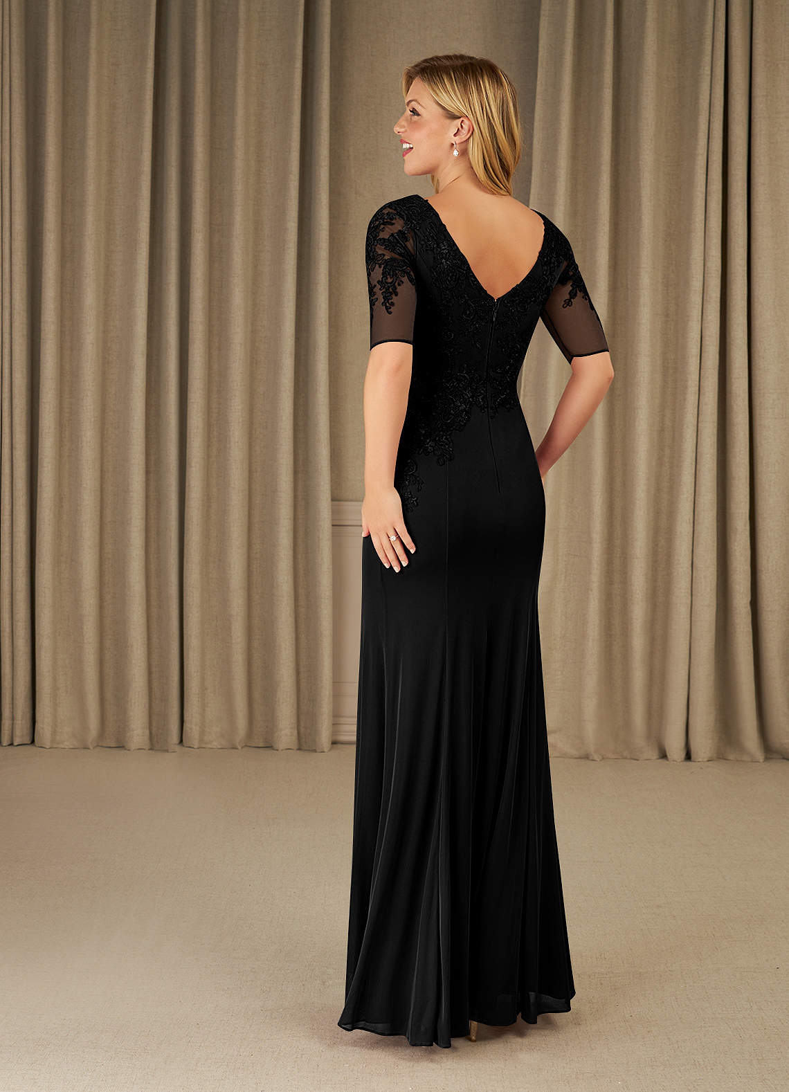 Azazie Ivanna Black Mermaid Lace Dress Ready to Ship | Azazie