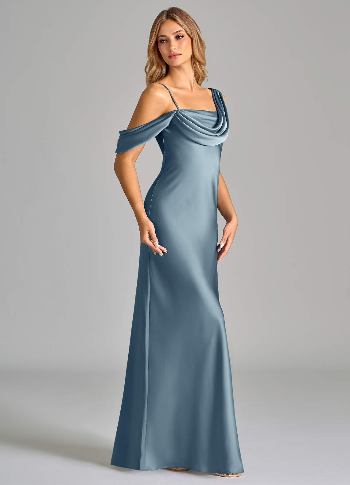 silk stretch satin dress Stretch Satin Sleek Long Glitter Prom Dress